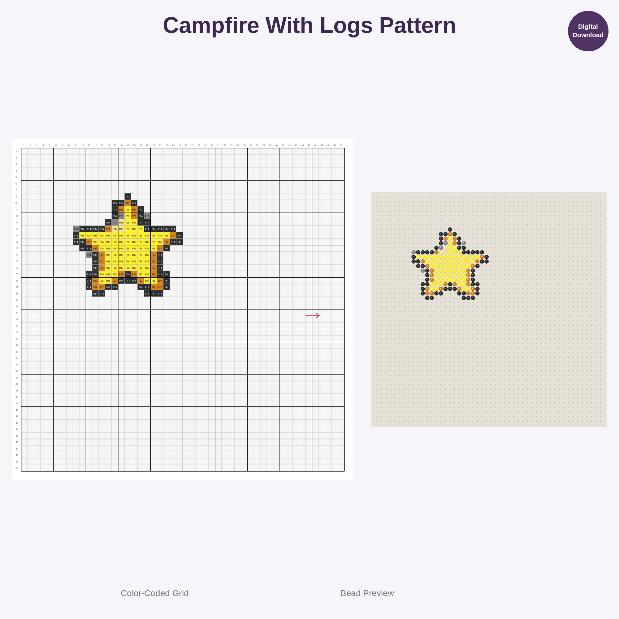 Cozy Campfire & Stargazing Adventures Perler Bead Patterns Bundle, 48 Designs (PDF Digital Download)