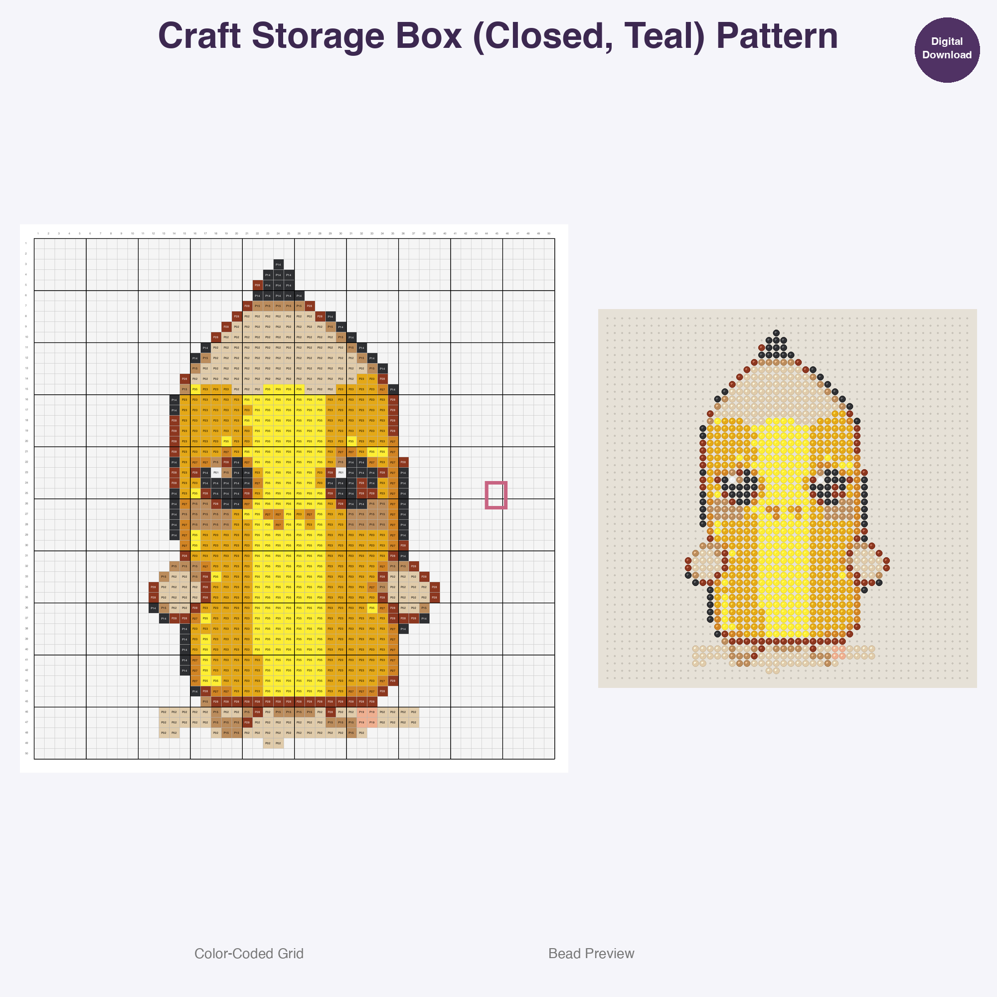 Crafty Creations Toolkit Perler Bead Patterns Bundle, 48 Designs (PDF Digital Download)