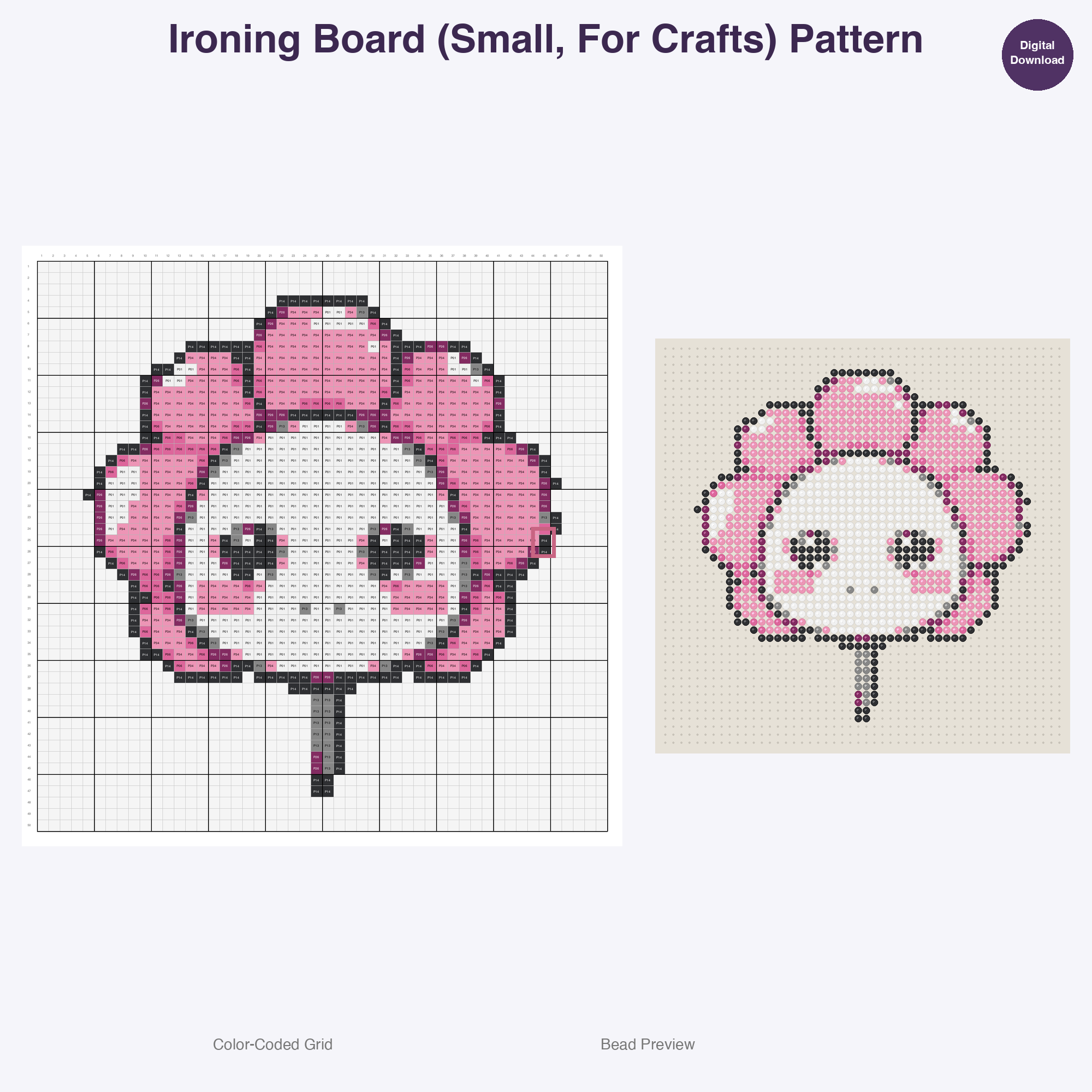 Crafty Creations Toolkit Perler Bead Patterns Bundle, 48 Designs (PDF Digital Download)