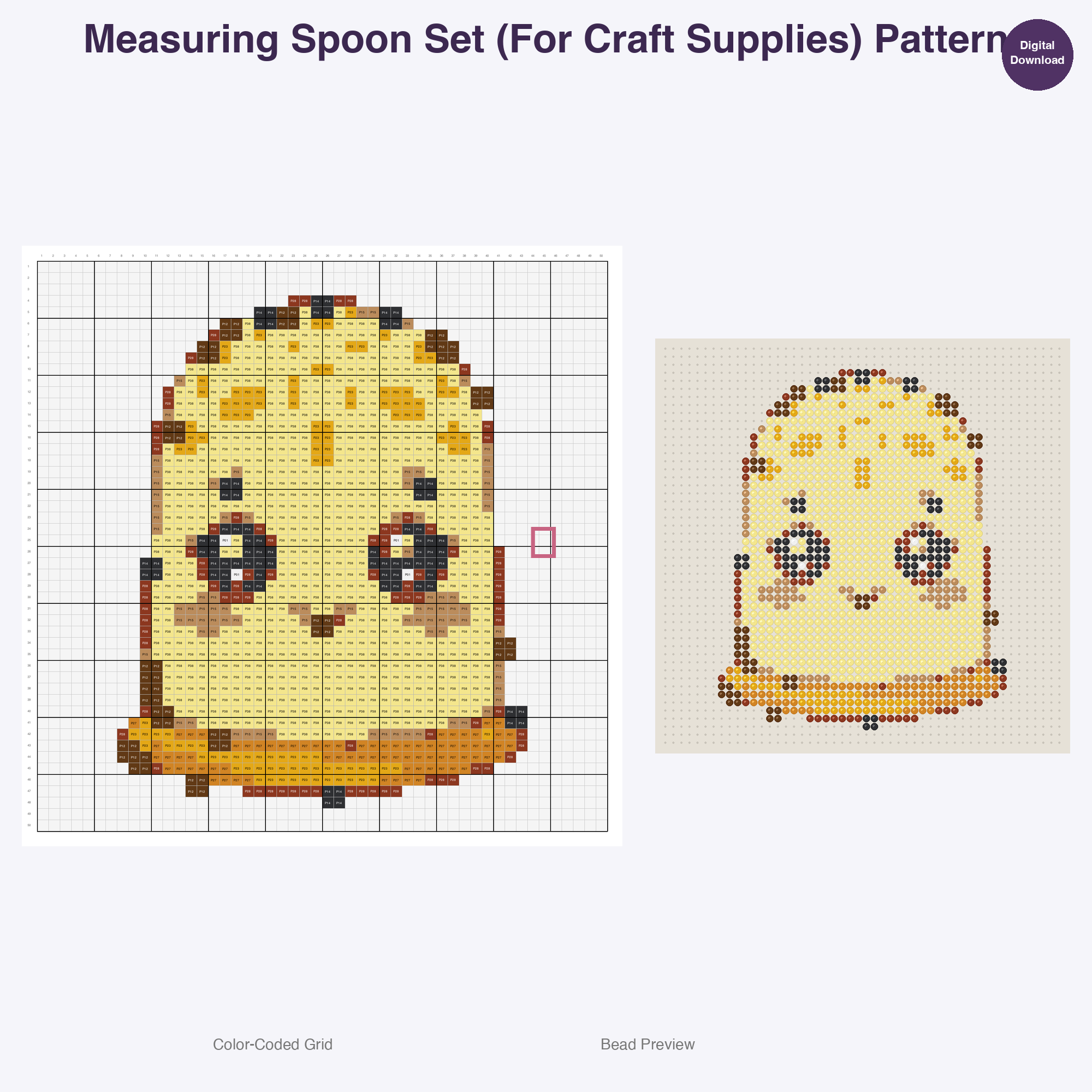 Crafty Creations Toolkit Perler Bead Patterns Bundle, 48 Designs (PDF Digital Download)