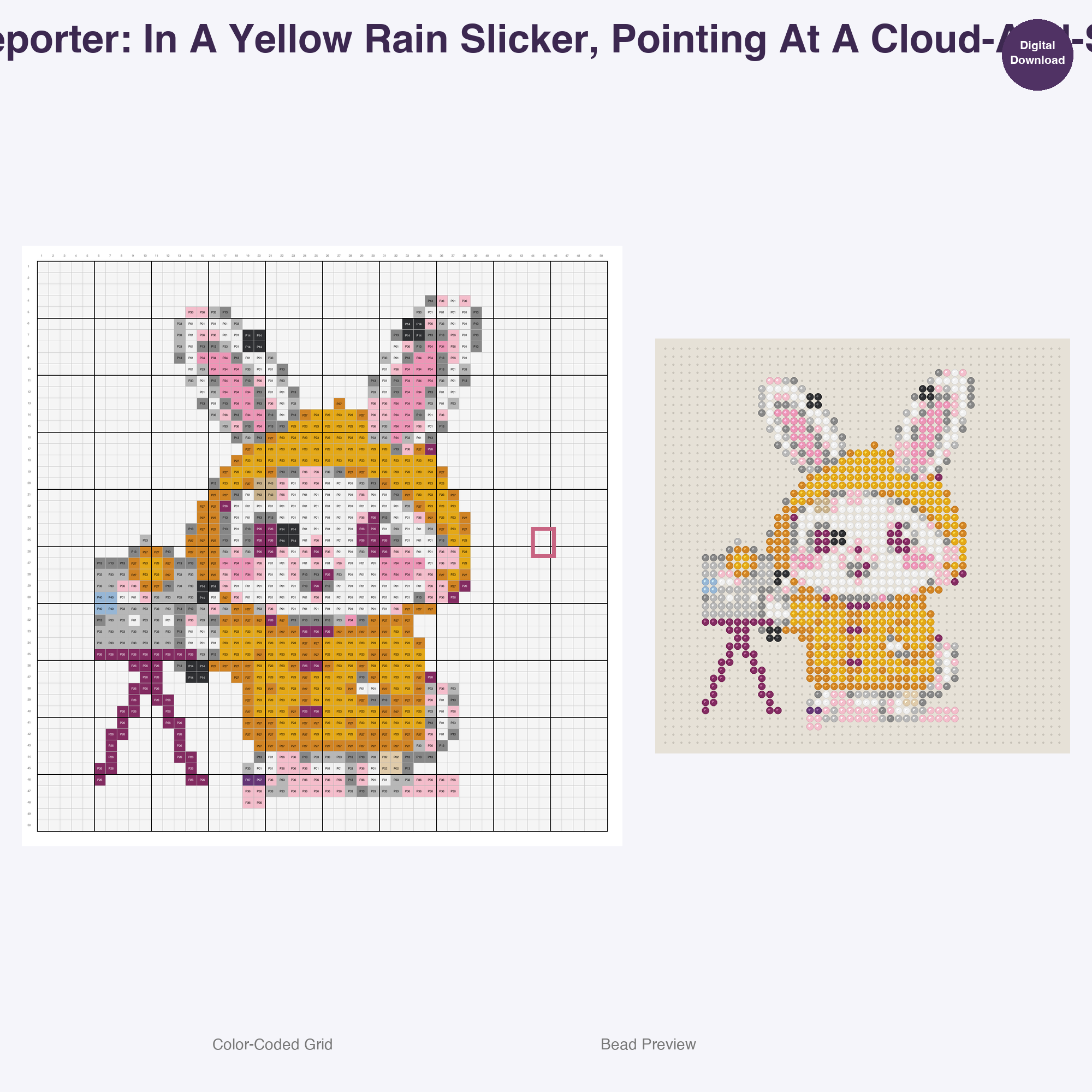 Critter Newsroom Pals Perler Bead Patterns, 48 Designs x 3 Grid Sizes (29x29 + 50x50 + 128x128), Fuse Bead PDF Digital Download