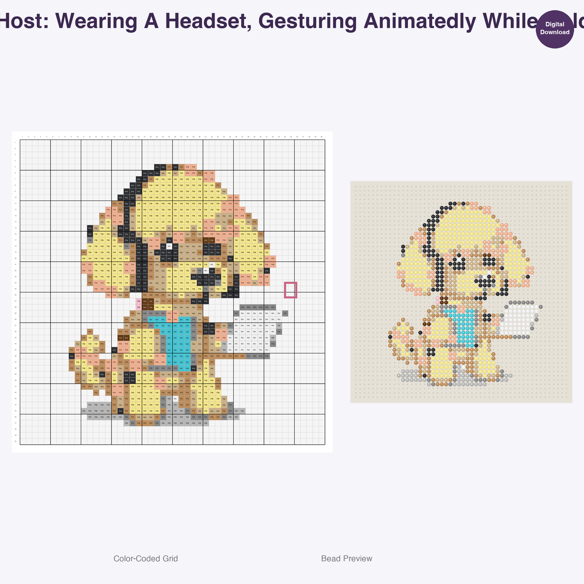 Critter Newsroom Pals Perler Bead Patterns, 48 Designs x 3 Grid Sizes (29x29 + 50x50 + 128x128), Fuse Bead PDF Digital Download