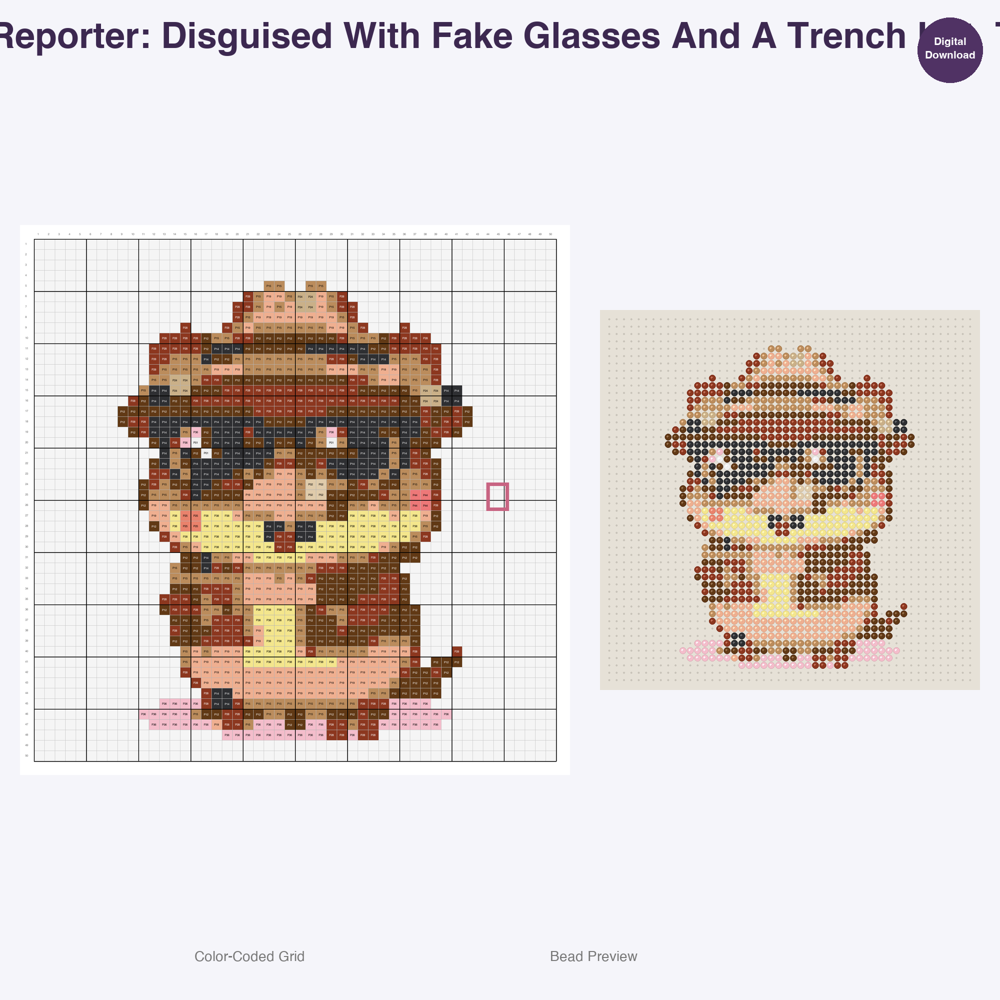Critter Newsroom Pals Perler Bead Patterns, 48 Designs x 3 Grid Sizes (29x29 + 50x50 + 128x128), Fuse Bead PDF Digital Download