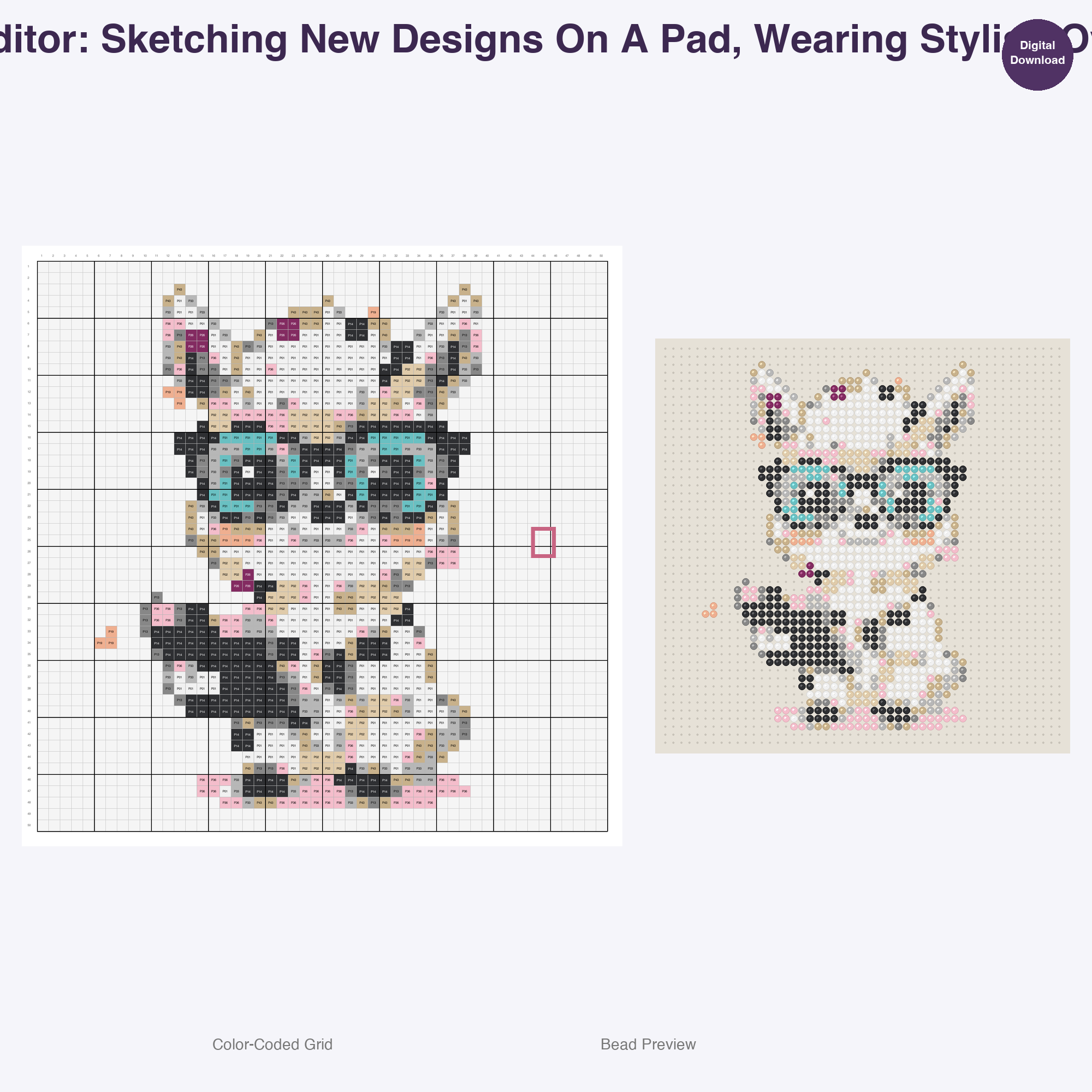 Critter Newsroom Pals Perler Bead Patterns, 48 Designs x 3 Grid Sizes (29x29 + 50x50 + 128x128), Fuse Bead PDF Digital Download