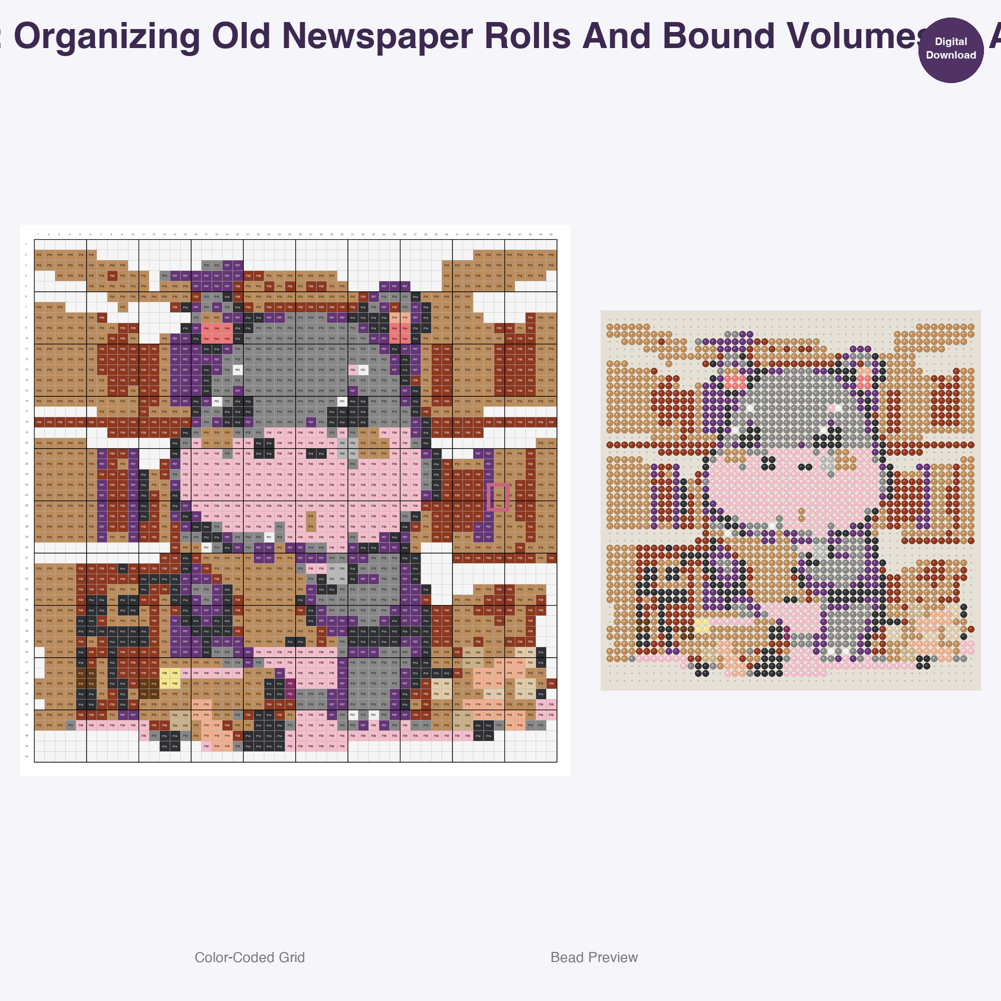 Critter Newsroom Pals Perler Bead Patterns, 48 Designs x 3 Grid Sizes (29x29 + 50x50 + 128x128), Fuse Bead PDF Digital Download