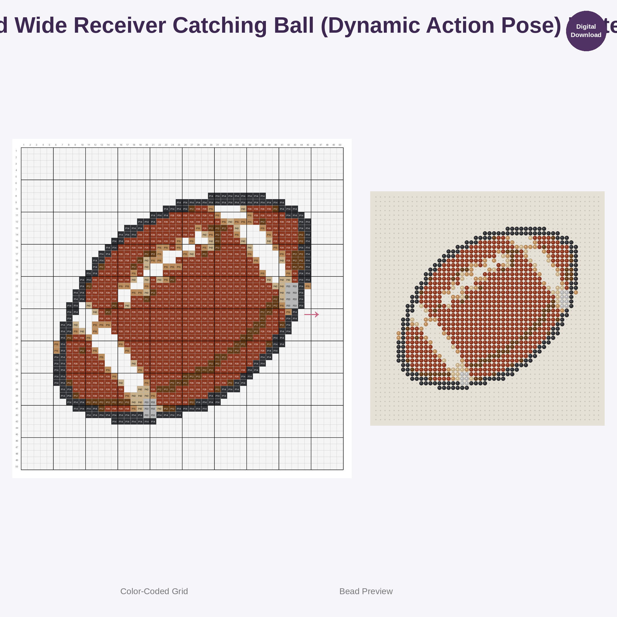 Cute Kids American Football Pixel Art Perler Bead Patterns Bundle, 48 Designs (PDF Digital Download)