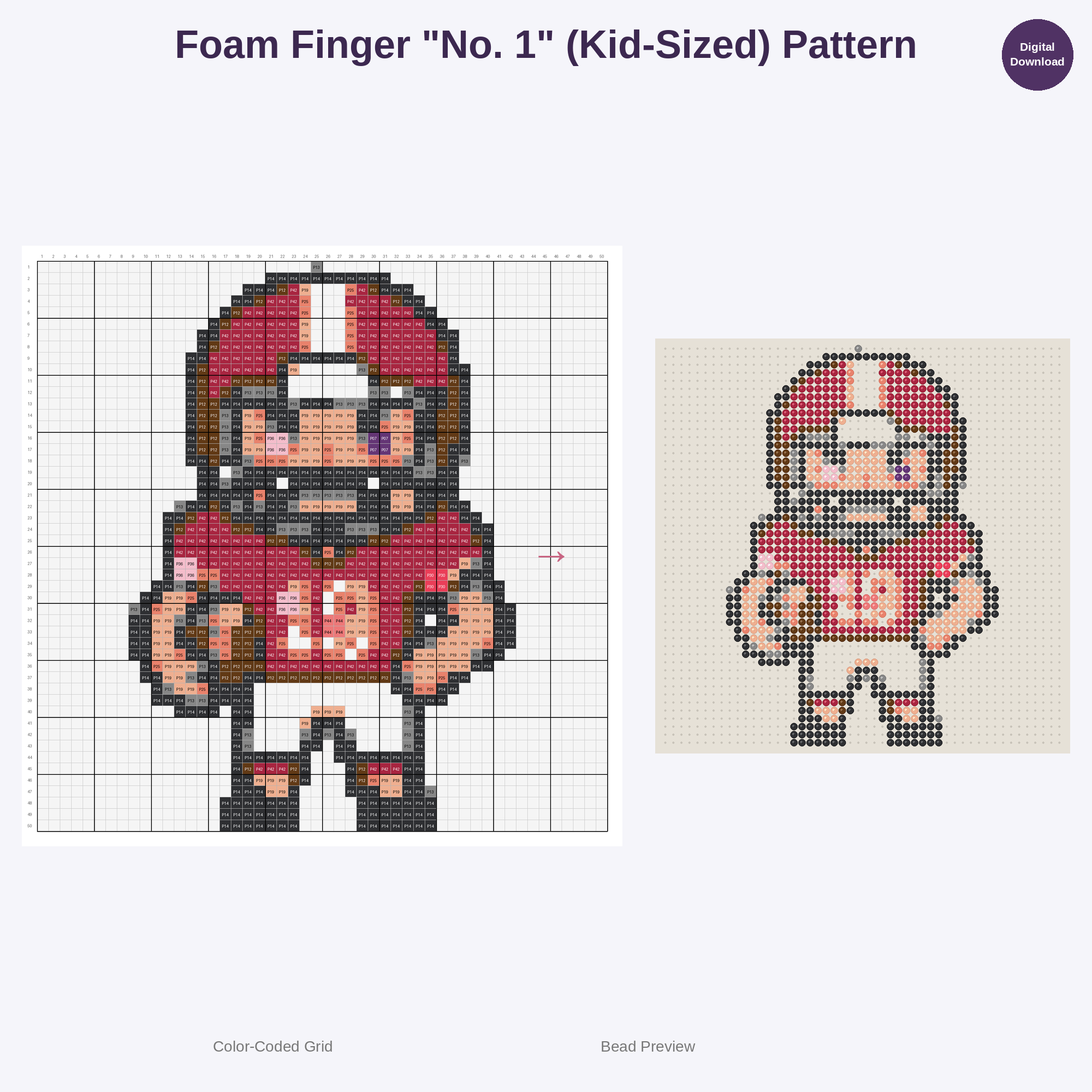 Cute Kids American Football Pixel Art Perler Bead Patterns Bundle, 48 Designs (PDF Digital Download)