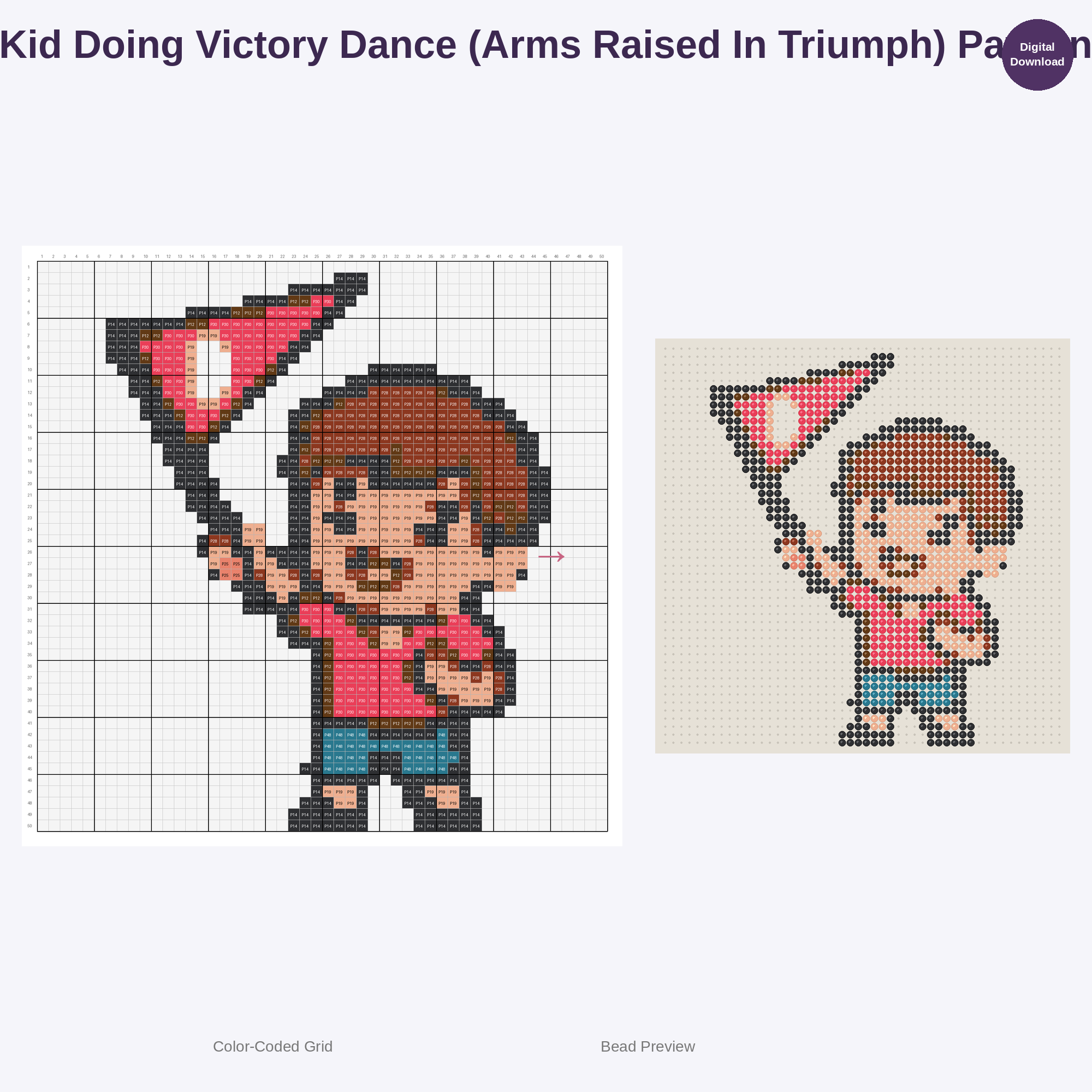 Cute Kids American Football Pixel Art Perler Bead Patterns Bundle, 48 Designs (PDF Digital Download)