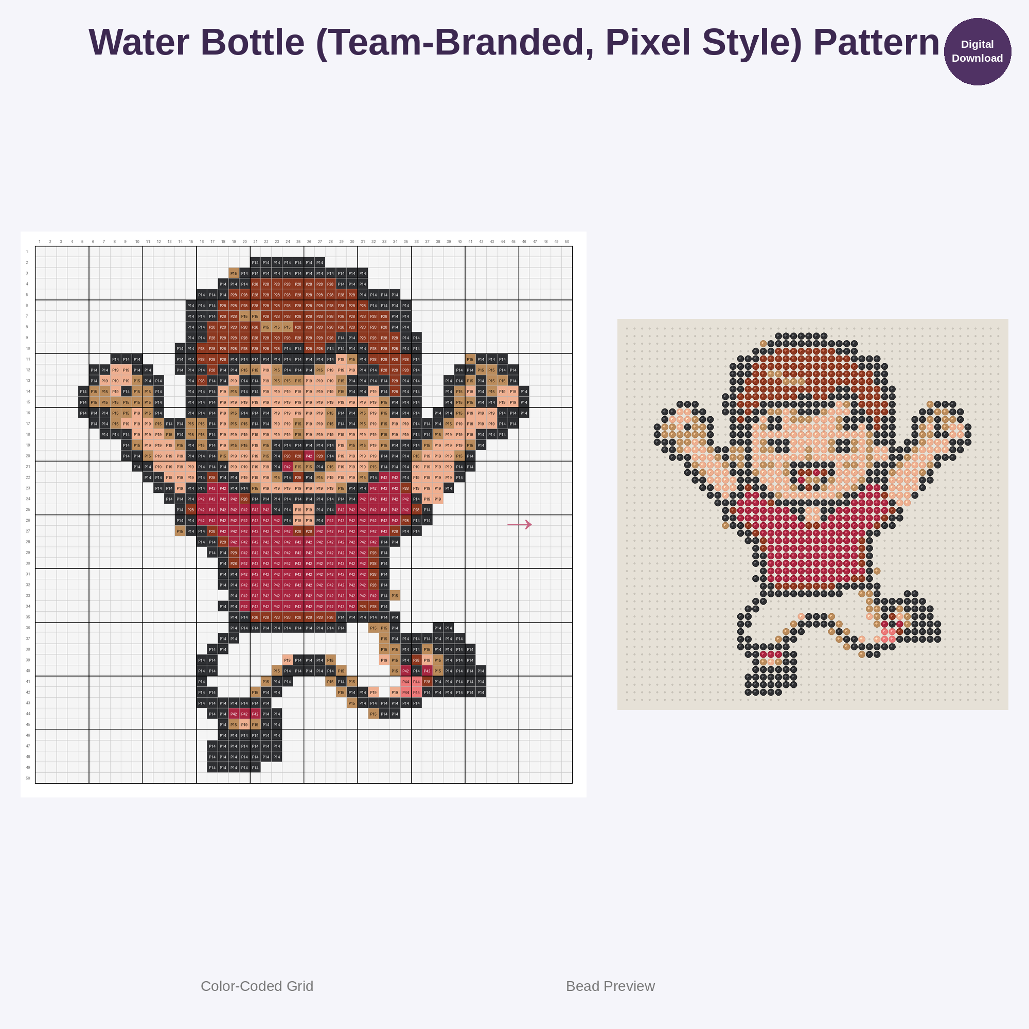 Cute Kids American Football Pixel Art Perler Bead Patterns Bundle, 48 Designs (PDF Digital Download)
