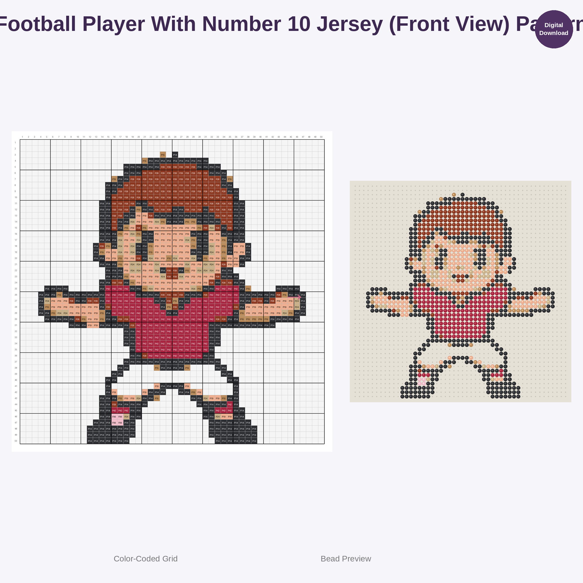 Cute Kids American Football Pixel Art Perler Bead Patterns Bundle, 48 Designs (PDF Digital Download)