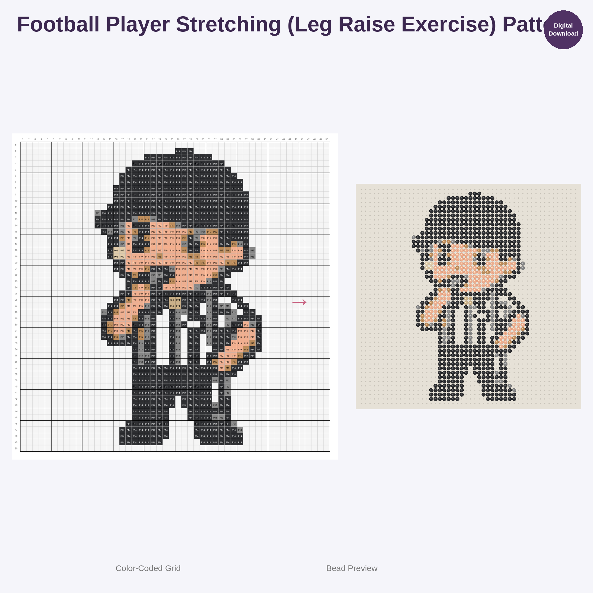 Cute Kids American Football Pixel Art Perler Bead Patterns Bundle, 48 Designs (PDF Digital Download)