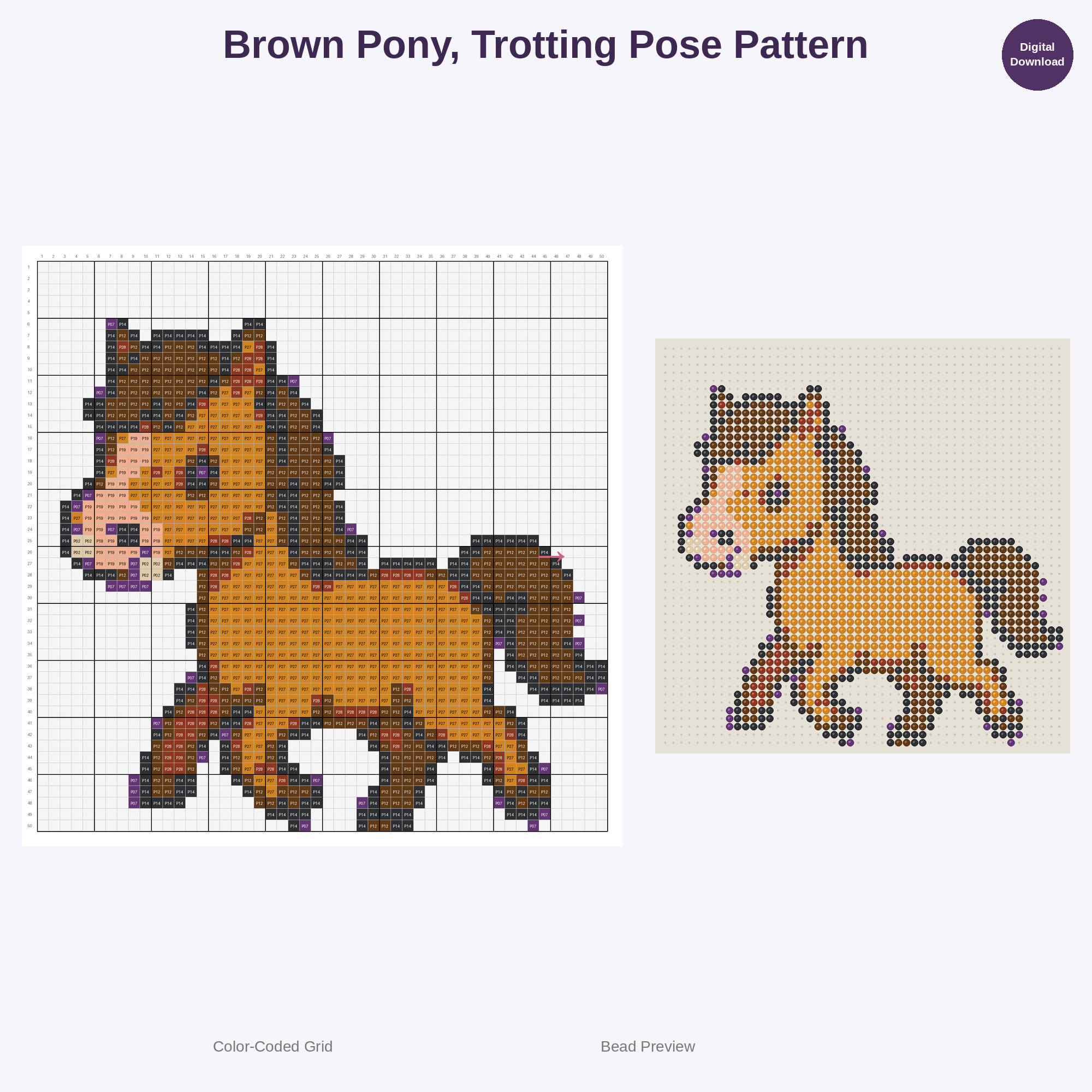 Cute Kids Equestrian Adventures Perler Bead Patterns Bundle, 48 Designs (PDF Digital Download)