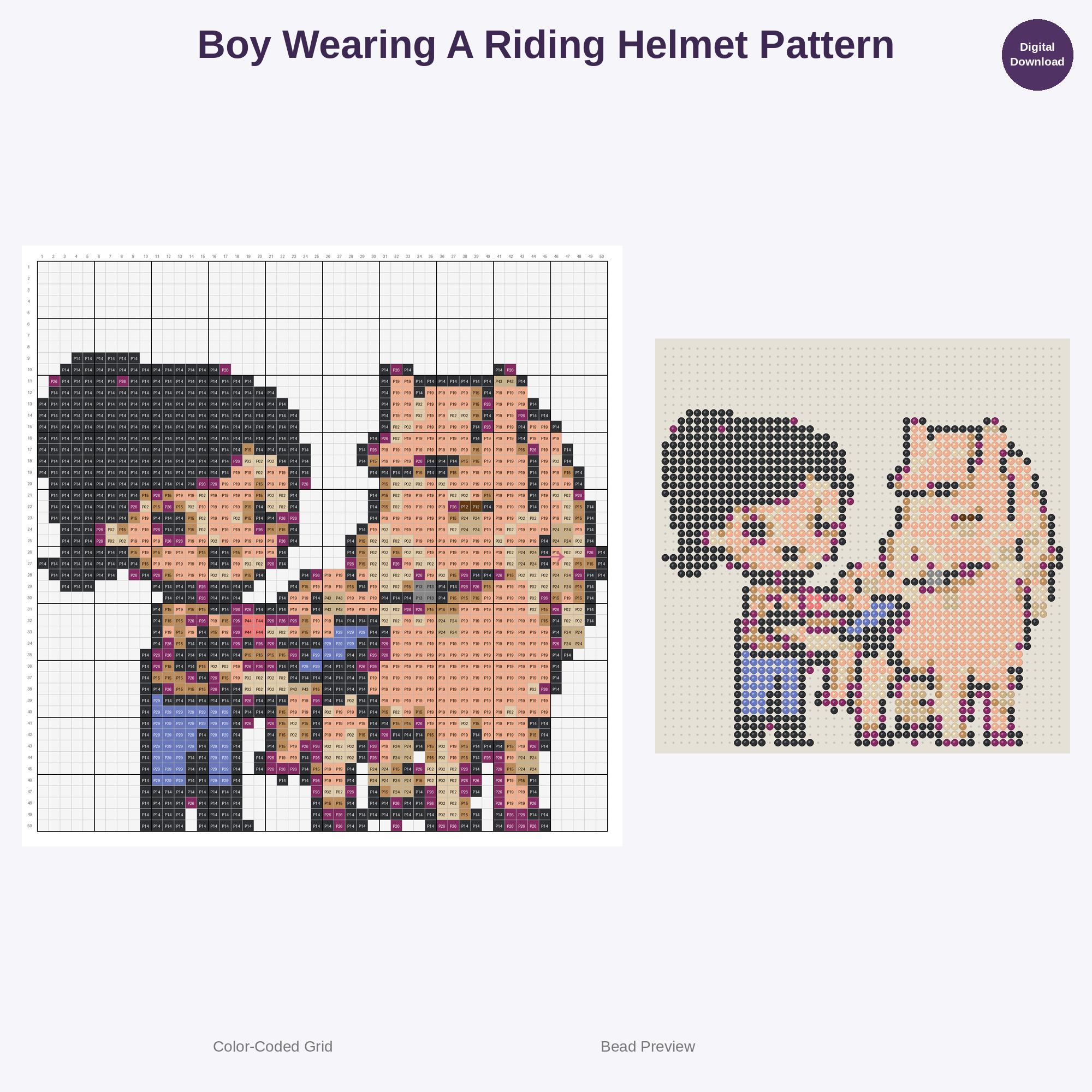 Cute Kids Equestrian Adventures Perler Bead Patterns Bundle, 48 Designs (PDF Digital Download)