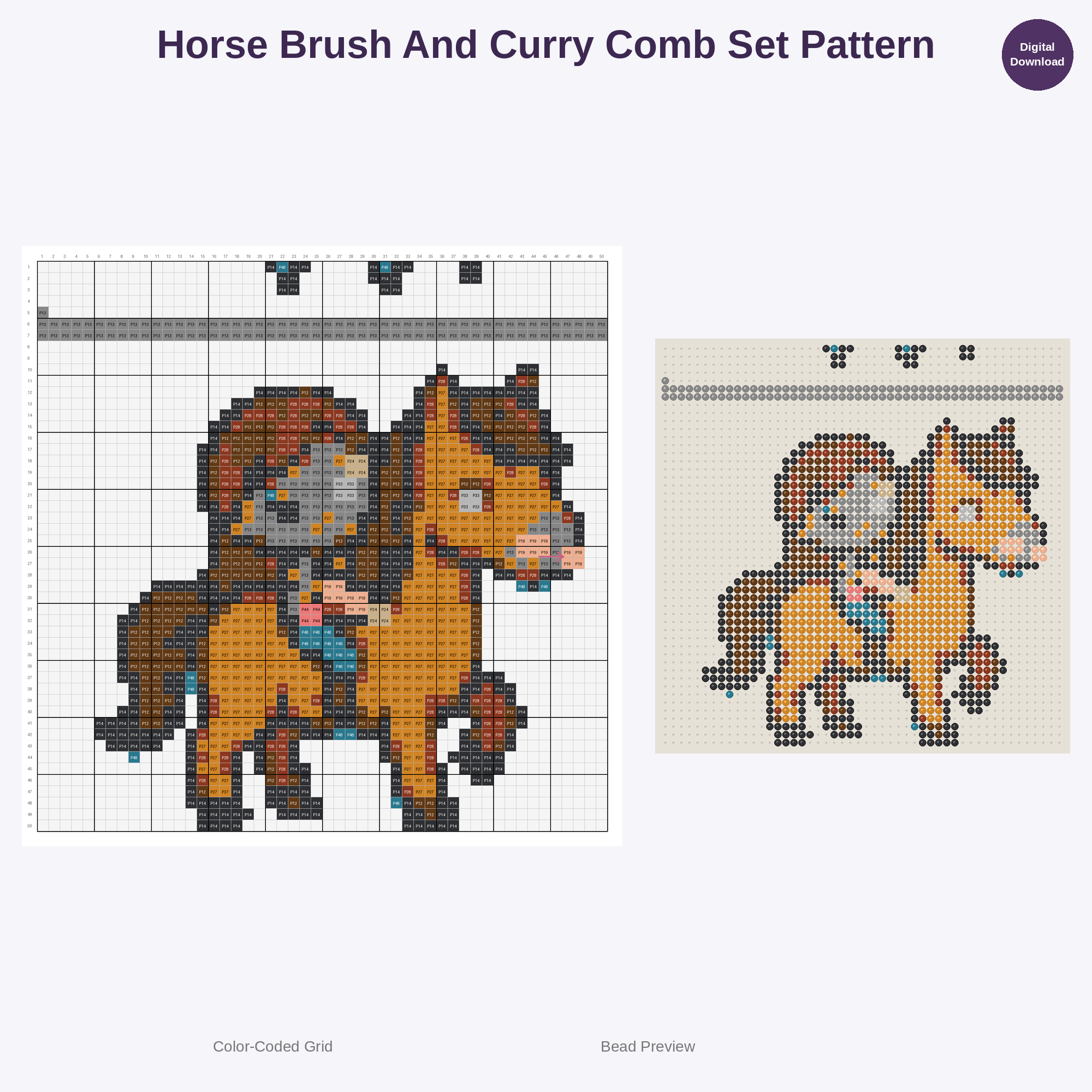 Cute Kids Equestrian Adventures Perler Bead Patterns Bundle, 48 Designs (PDF Digital Download)
