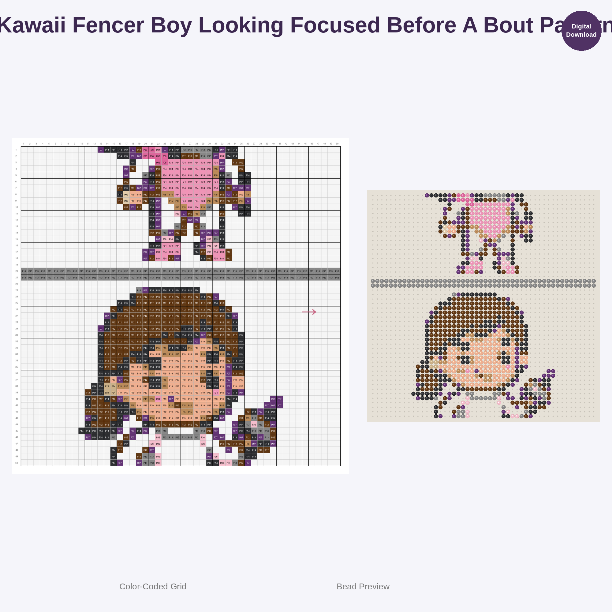 Cute Kids Fencing Adventures Perler Bead Patterns Bundle, 48 Designs (PDF Digital Download)