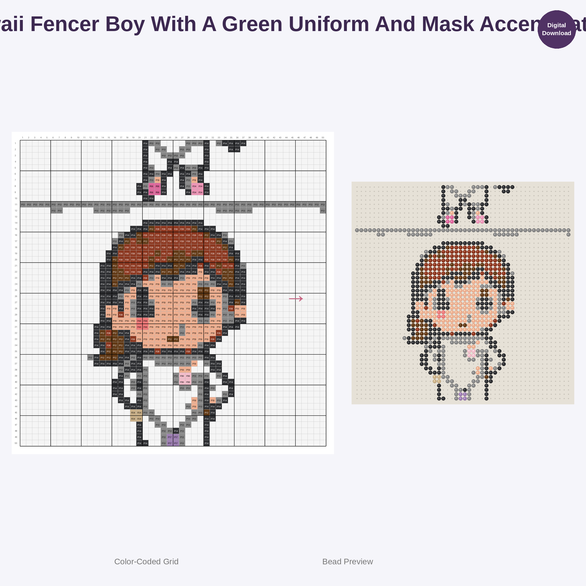 Cute Kids Fencing Adventures Perler Bead Patterns Bundle, 48 Designs (PDF Digital Download)