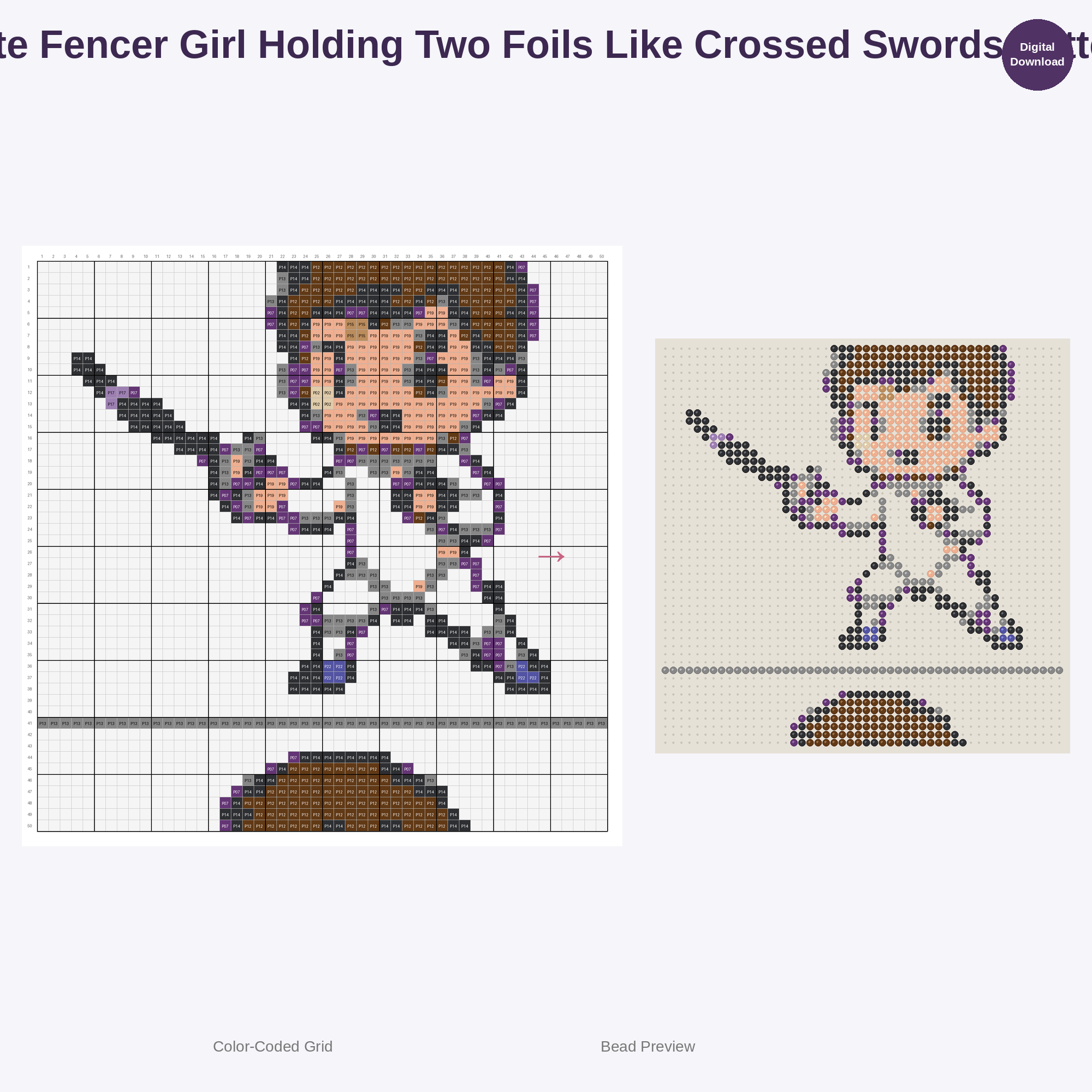 Cute Kids Fencing Adventures Perler Bead Patterns Bundle, 48 Designs (PDF Digital Download)