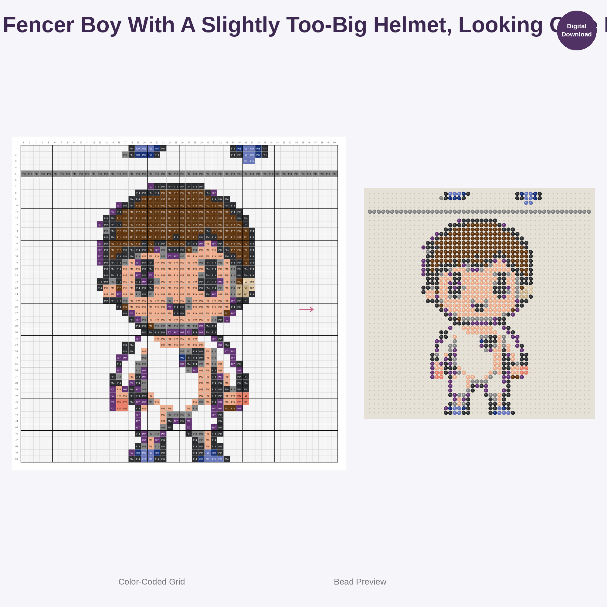 Cute Kids Fencing Adventures Perler Bead Patterns Bundle, 48 Designs (PDF Digital Download)