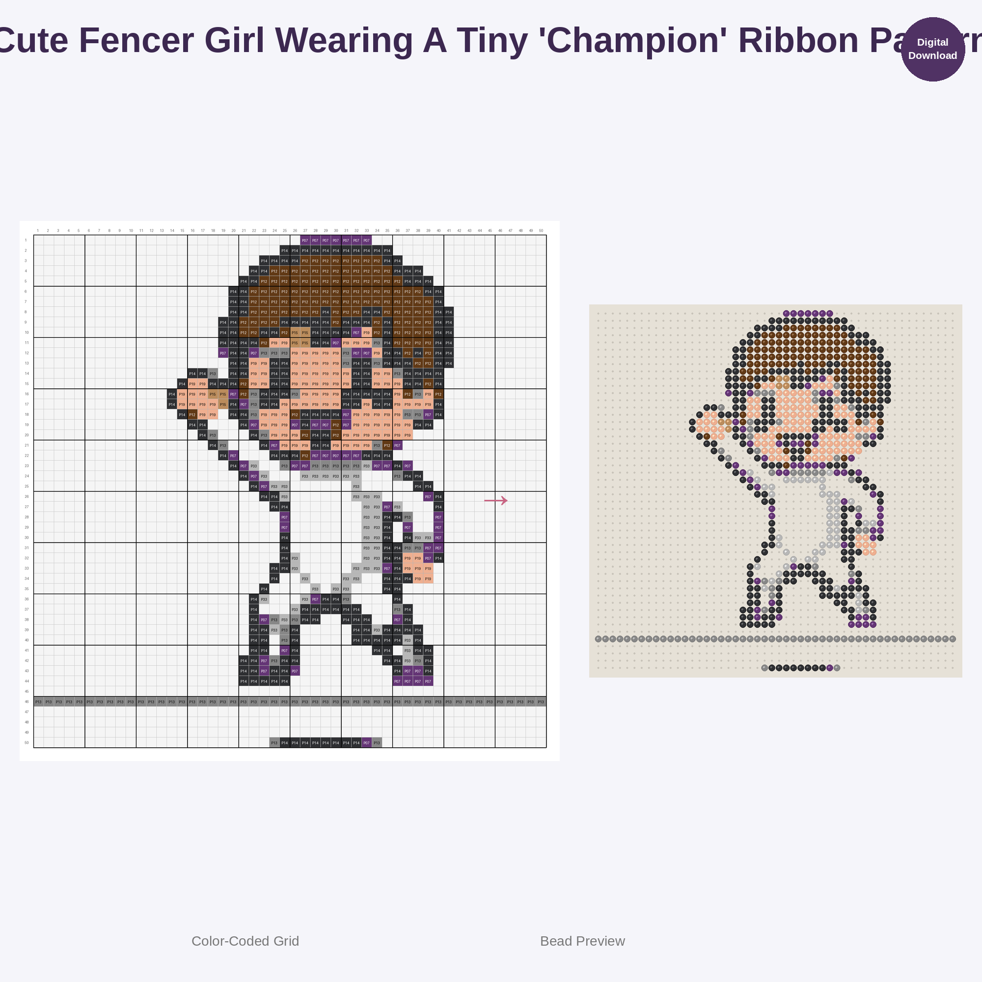 Cute Kids Fencing Adventures Perler Bead Patterns Bundle, 48 Designs (PDF Digital Download)