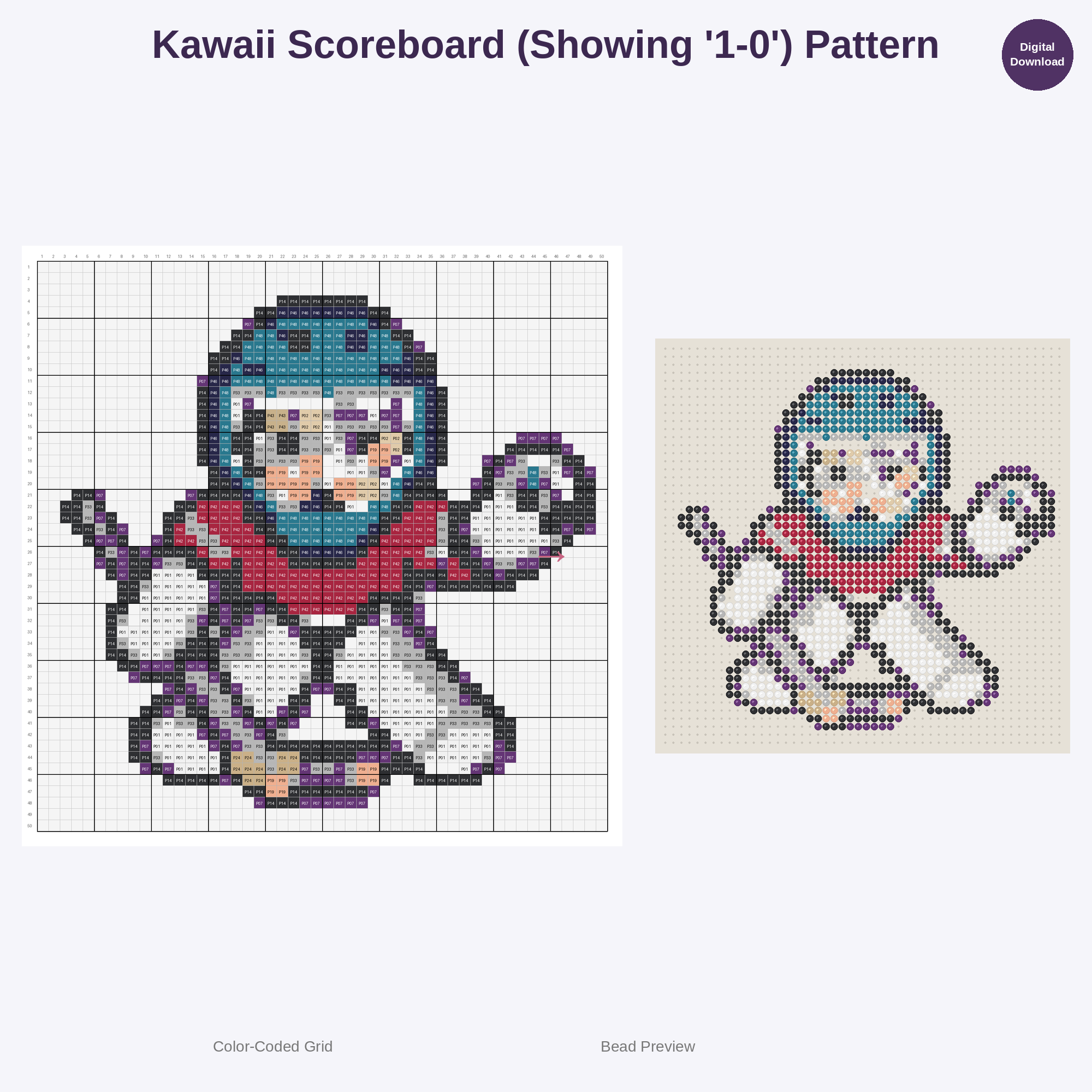 Cute Kawaii Kids Ice Hockey Perler Bead Patterns Bundle, 48 Designs (PDF Digital Download)