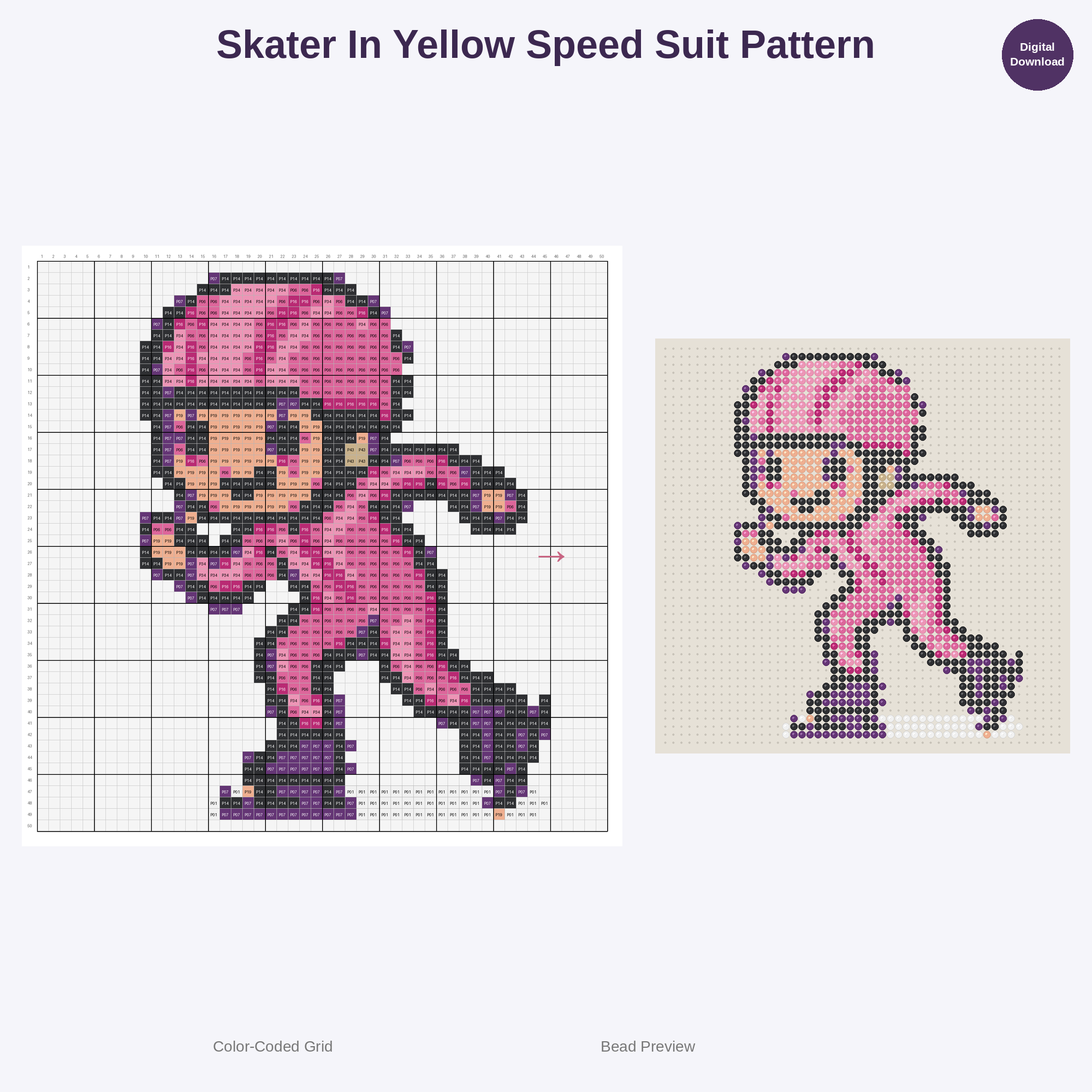 Tiny Skater Sprinters Perler Bead Patterns Bundle, 48 Designs (PDF Digital Download)