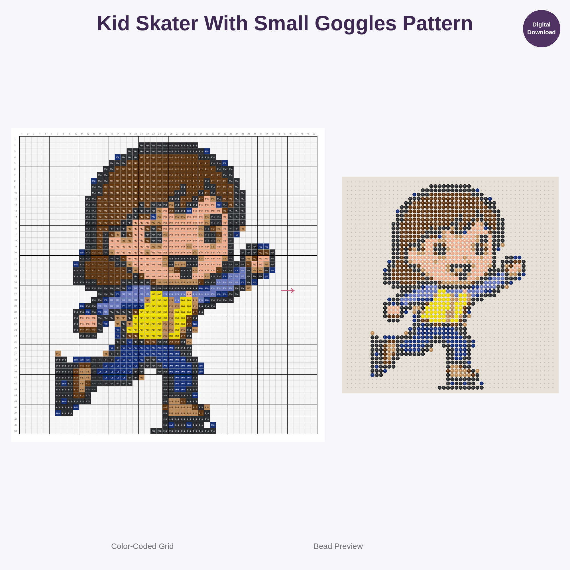 Tiny Skater Sprinters Perler Bead Patterns Bundle, 48 Designs (PDF Digital Download)