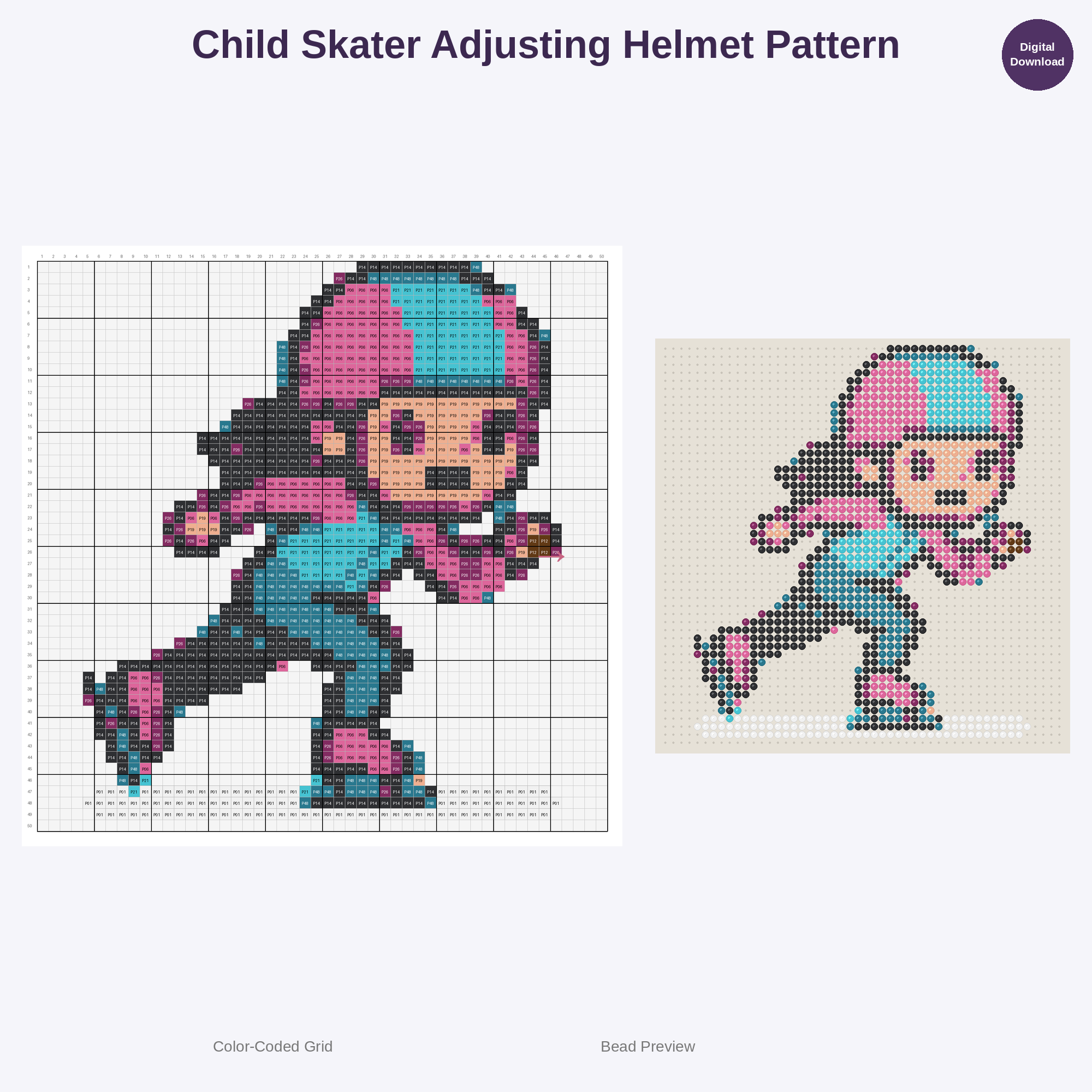 Tiny Skater Sprinters Perler Bead Patterns Bundle, 48 Designs (PDF Digital Download)