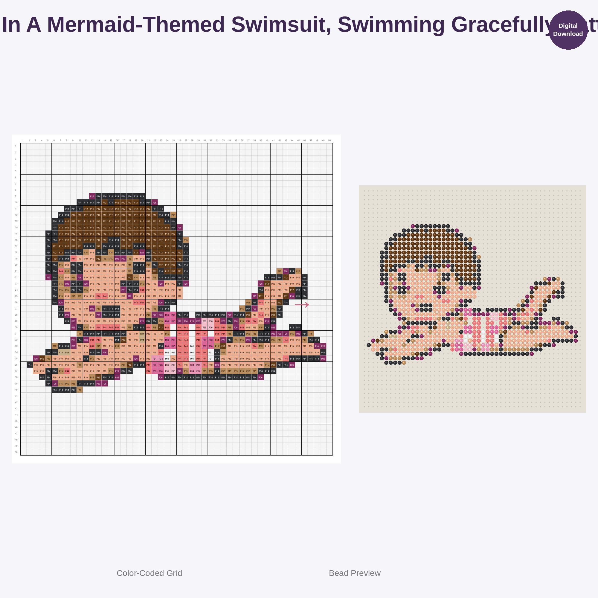 Cute Kids Swimming Adventures Perler Bead Patterns Bundle, 48 Designs (PDF Digital Download)