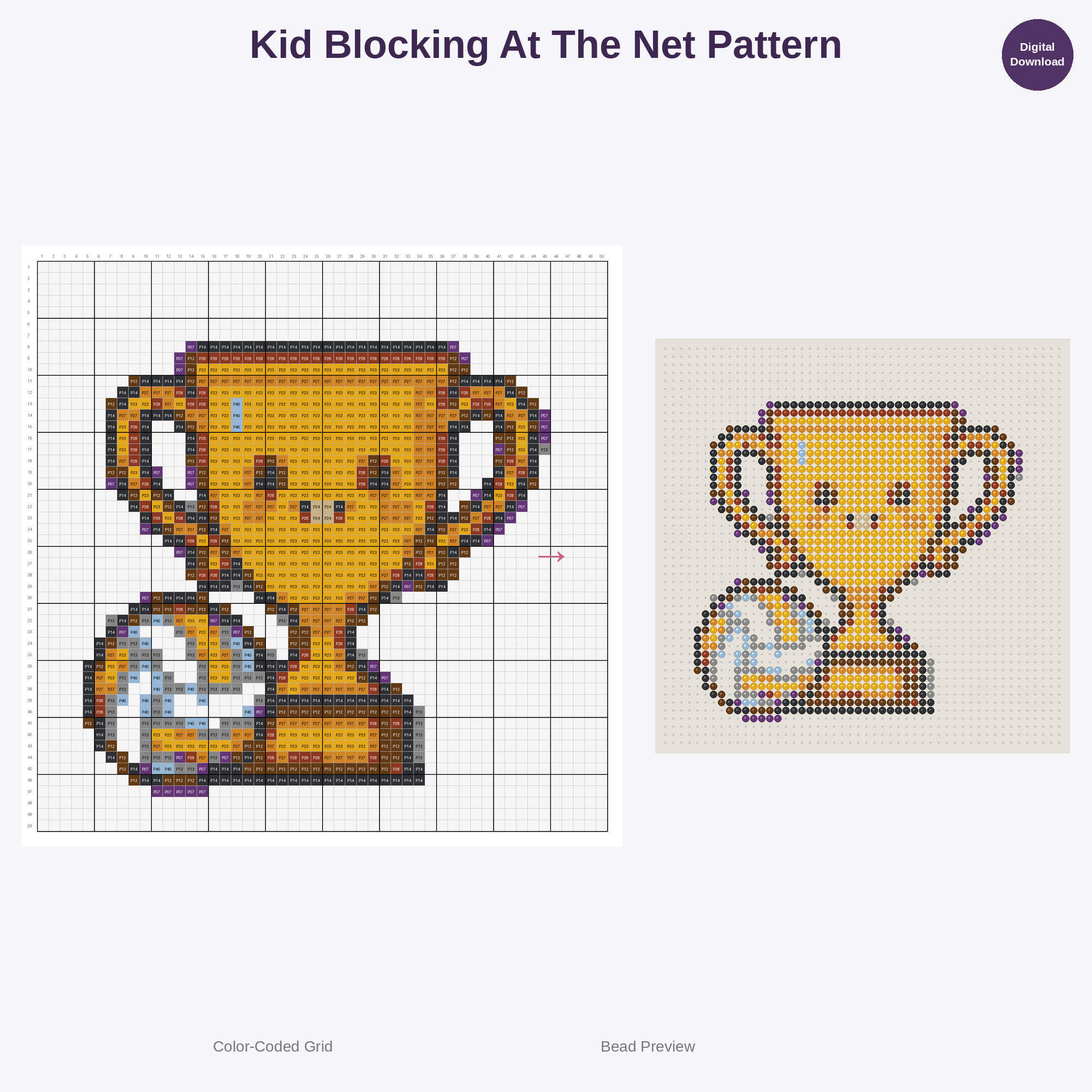 Cute Kids Volleyball Adventures Perler Bead Patterns Bundle, 48 Designs (PDF Digital Download)