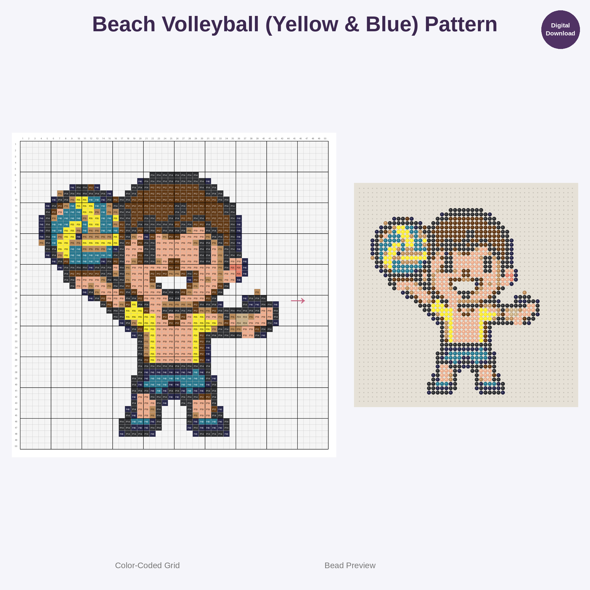 Cute Kids Volleyball Adventures Perler Bead Patterns Bundle, 48 Designs (PDF Digital Download)