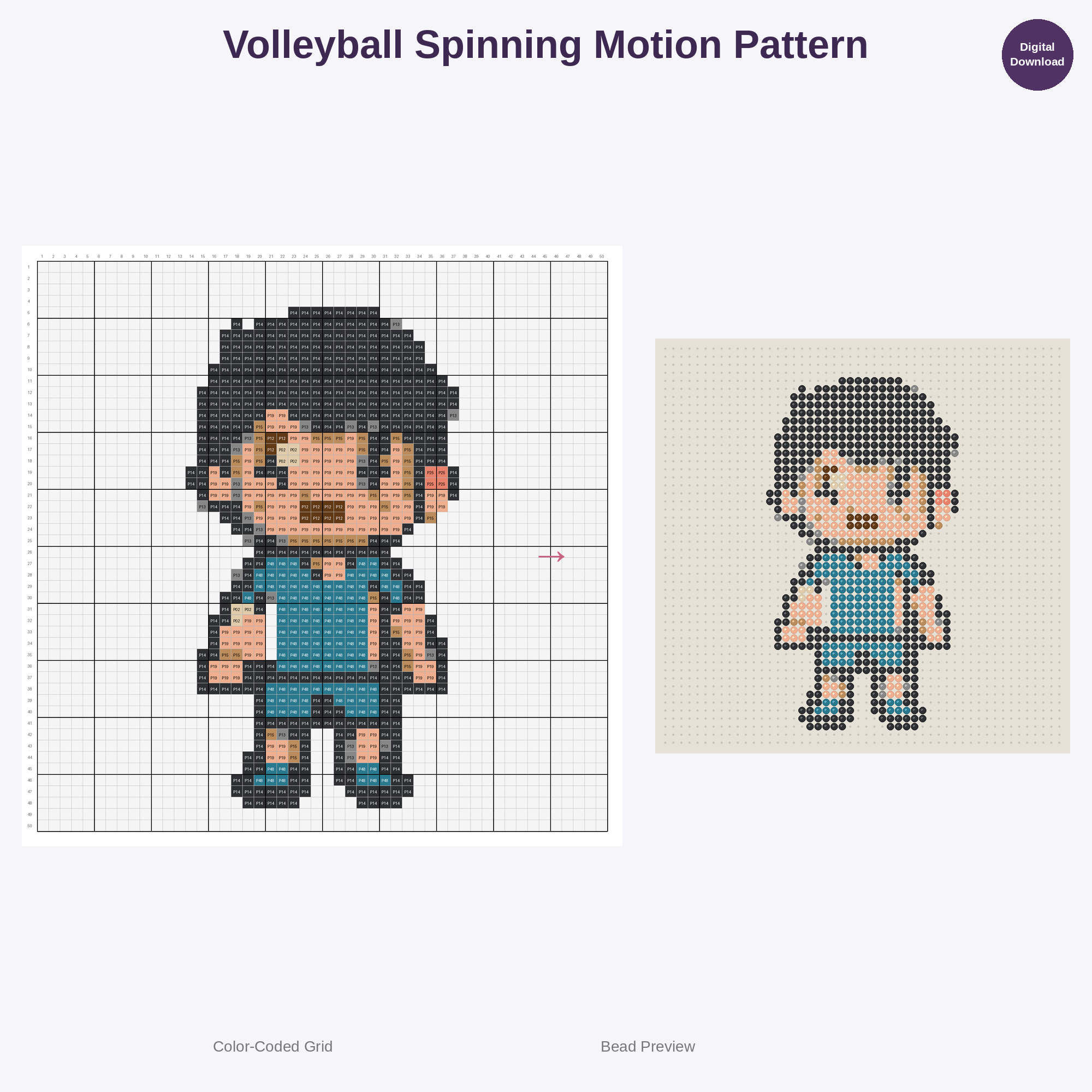 Cute Kids Volleyball Adventures Perler Bead Patterns Bundle, 48 Designs (PDF Digital Download)