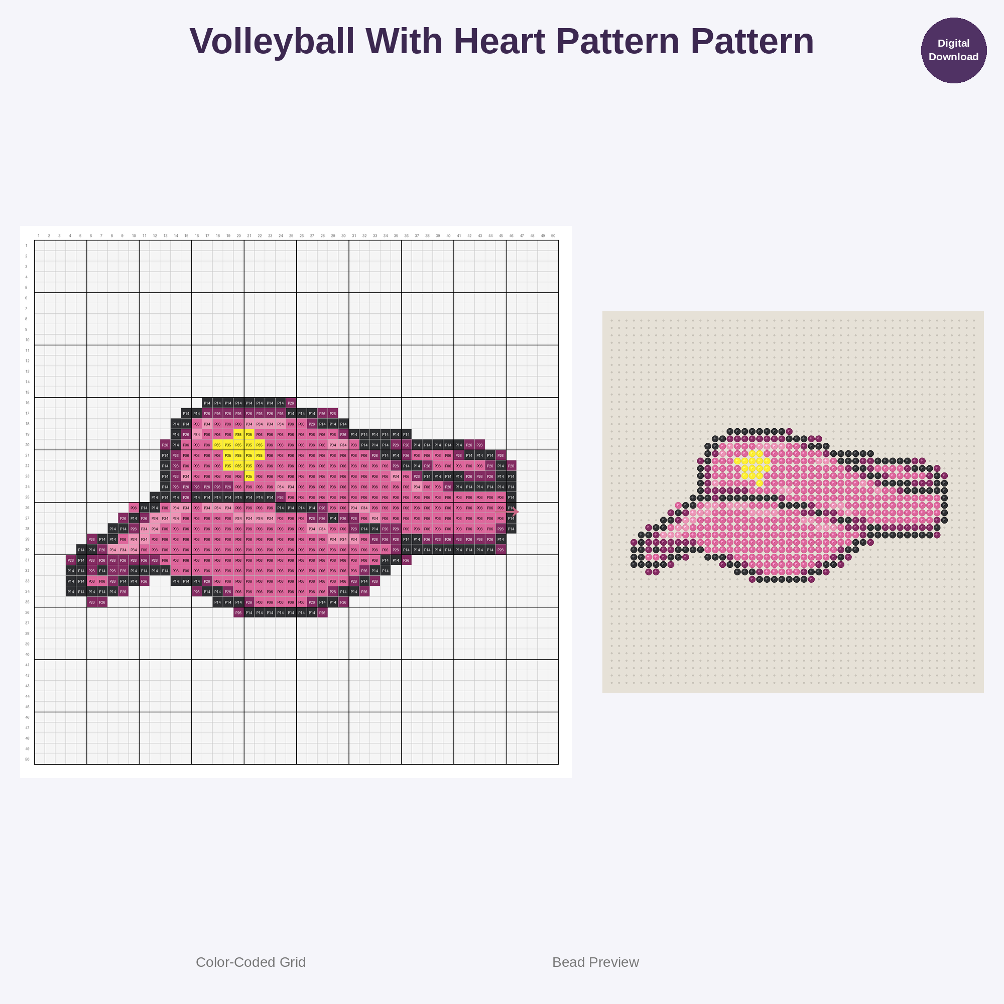 Cute Kids Volleyball Adventures Perler Bead Patterns Bundle, 48 Designs (PDF Digital Download)