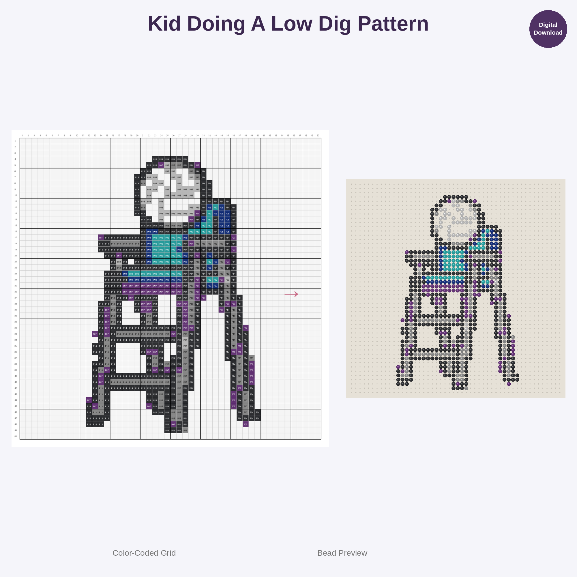 Cute Kids Volleyball Adventures Perler Bead Patterns Bundle, 48 Designs (PDF Digital Download)