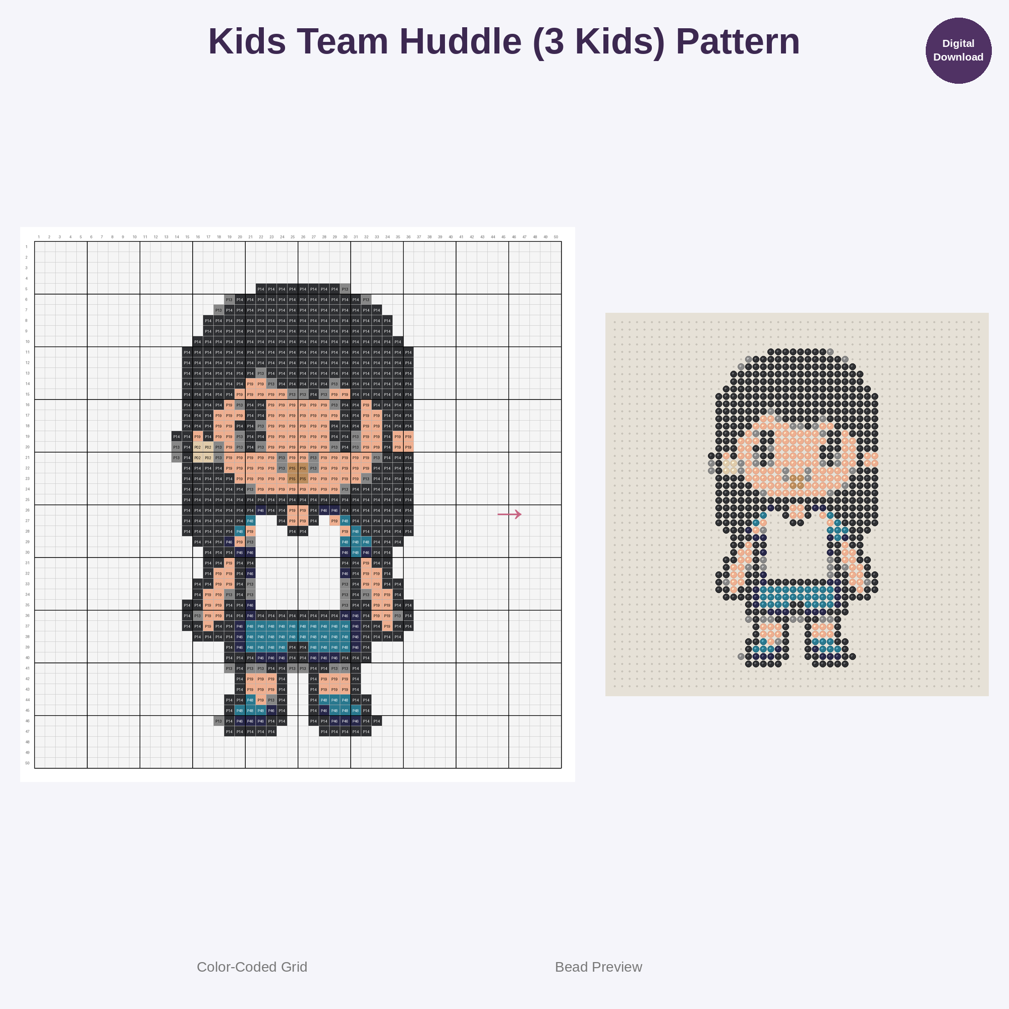 Cute Kids Volleyball Adventures Perler Bead Patterns Bundle, 48 Designs (PDF Digital Download)