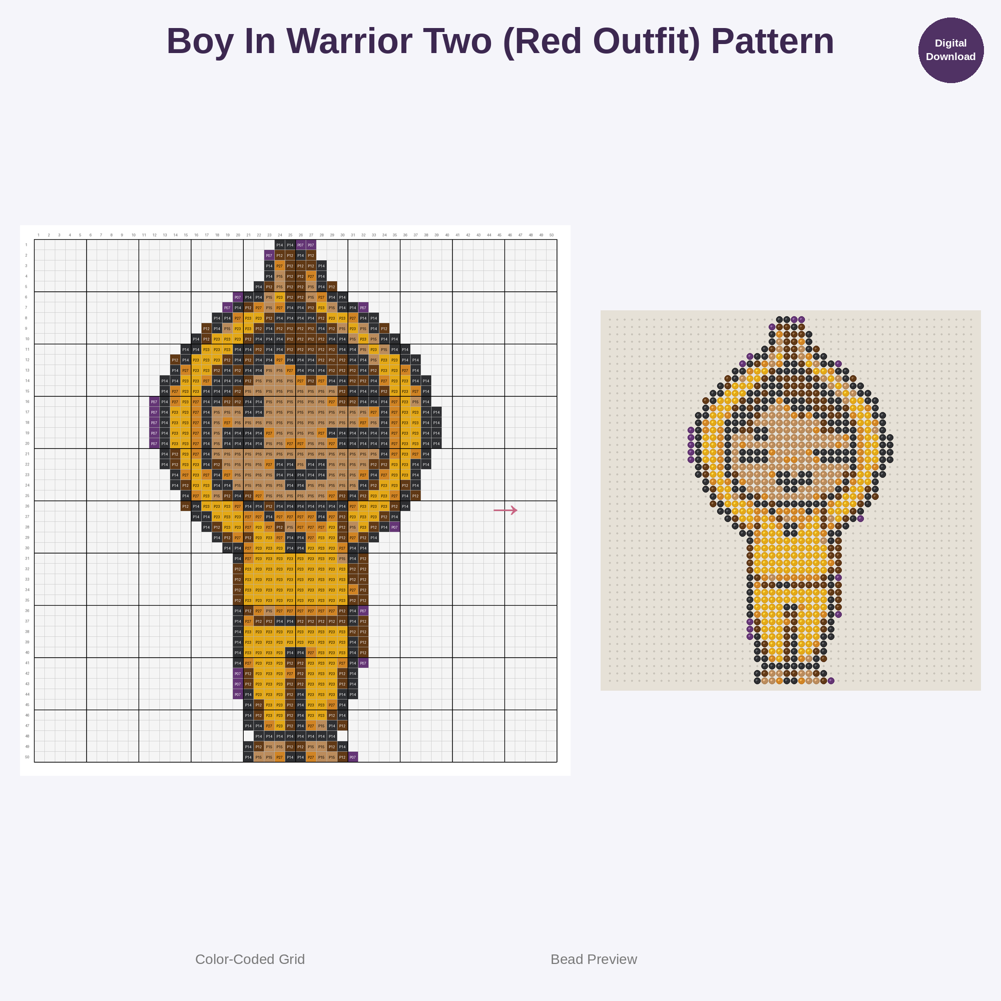 Cute Kids Yoga Poses Perler Bead Patterns Bundle, 48 Designs (PDF Digital Download)