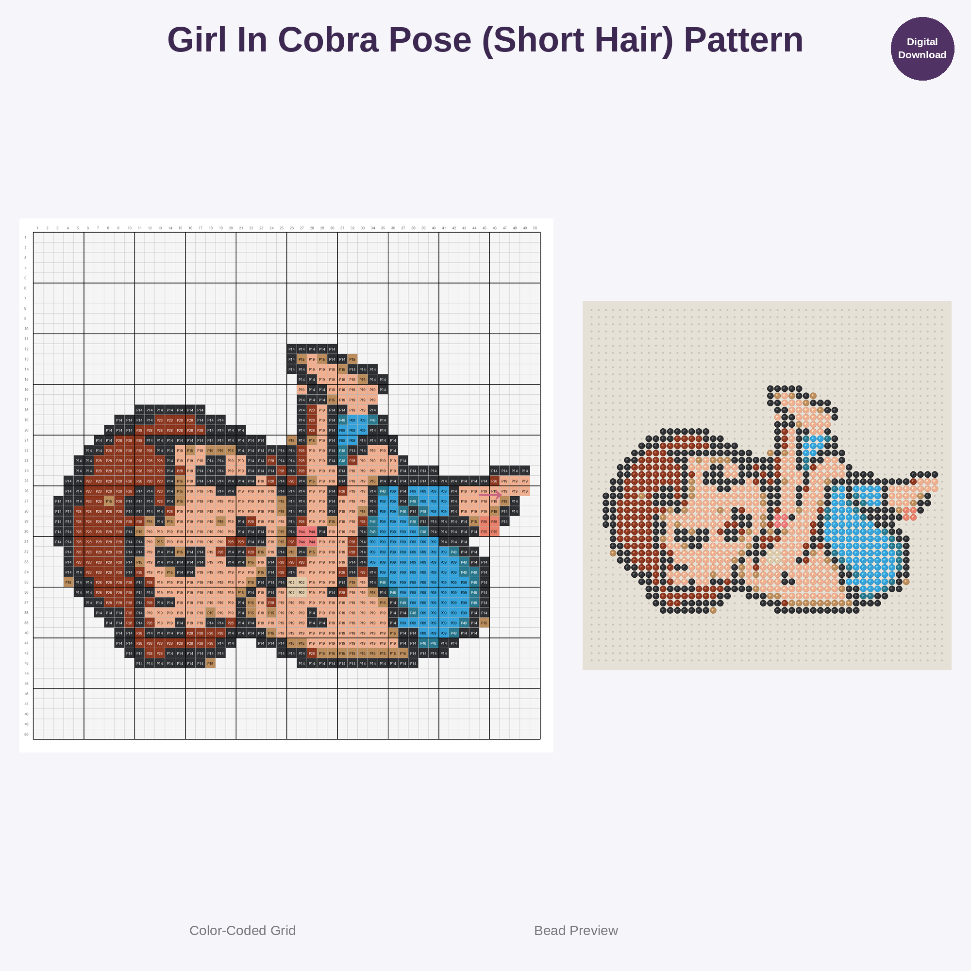 Cute Kids Yoga Poses Perler Bead Patterns Bundle, 48 Designs (PDF Digital Download)