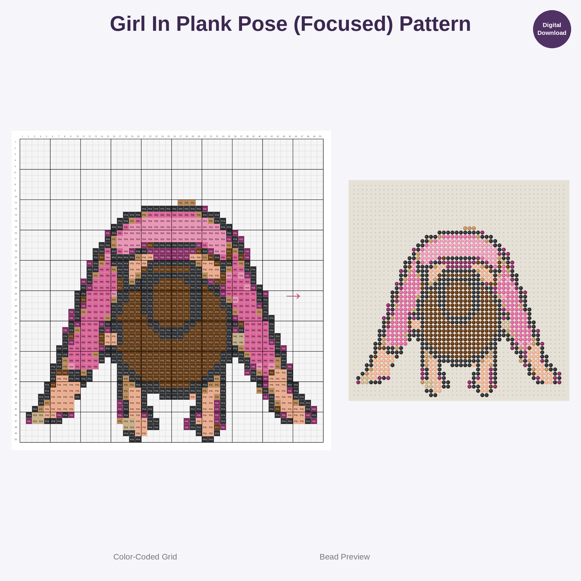 Cute Kids Yoga Poses Perler Bead Patterns Bundle, 48 Designs (PDF Digital Download)