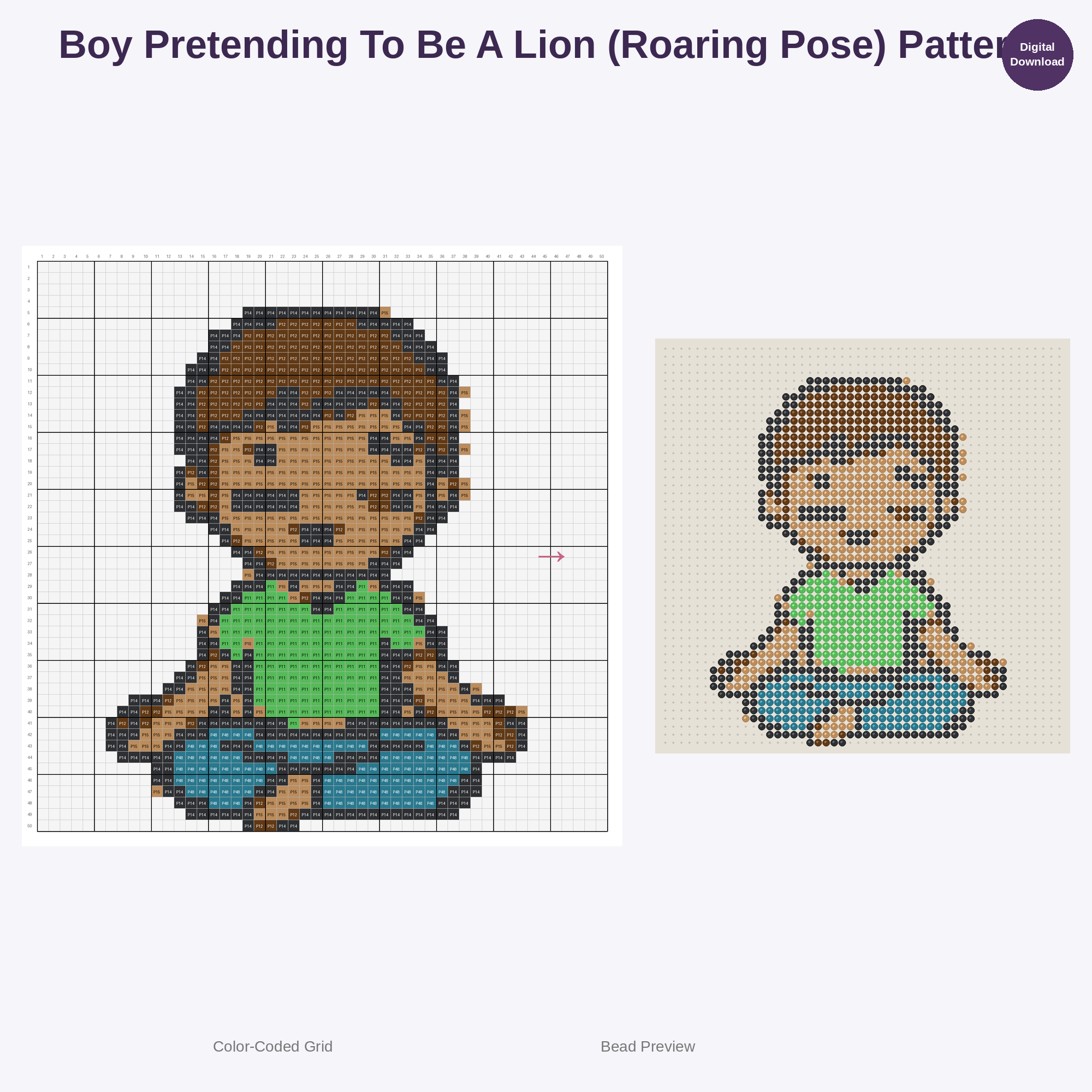 Cute Kids Yoga Poses Perler Bead Patterns Bundle, 48 Designs (PDF Digital Download)