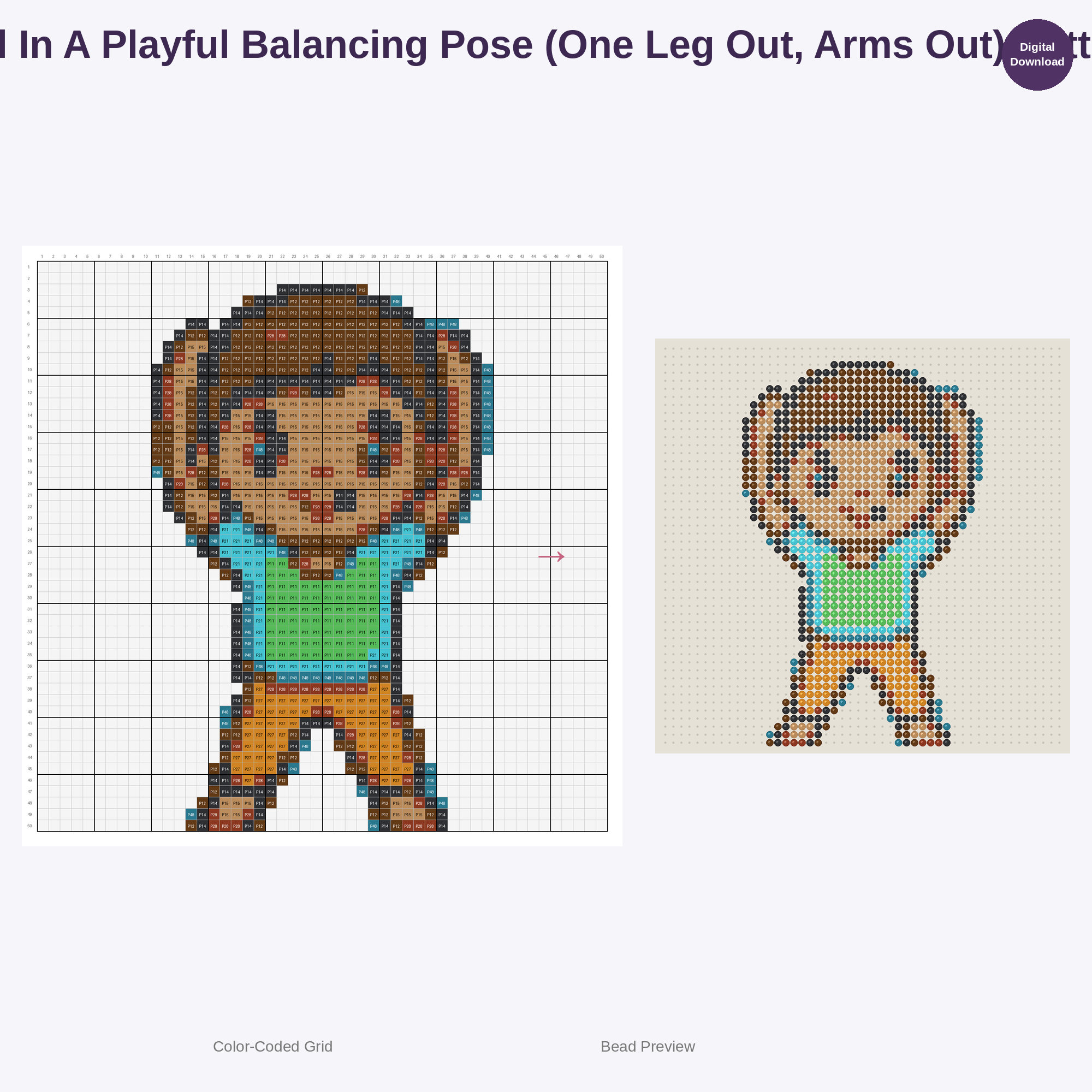 Cute Kids Yoga Poses Perler Bead Patterns Bundle, 48 Designs (PDF Digital Download)