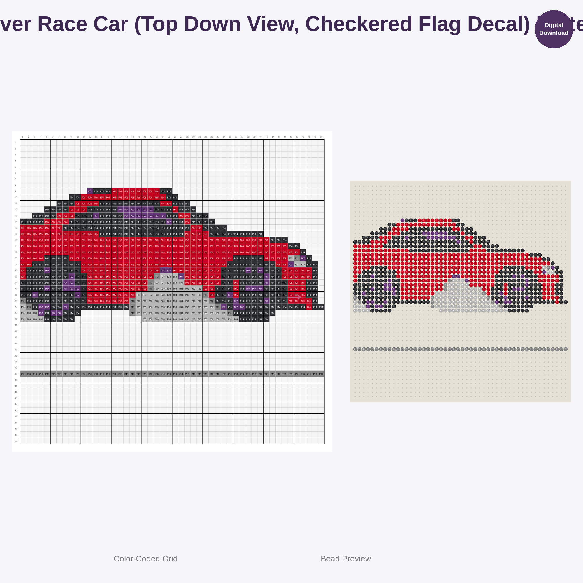 Cute Kawaii Sports Car Collection Perler Bead Patterns Bundle, 48 Designs (PDF Digital Download)