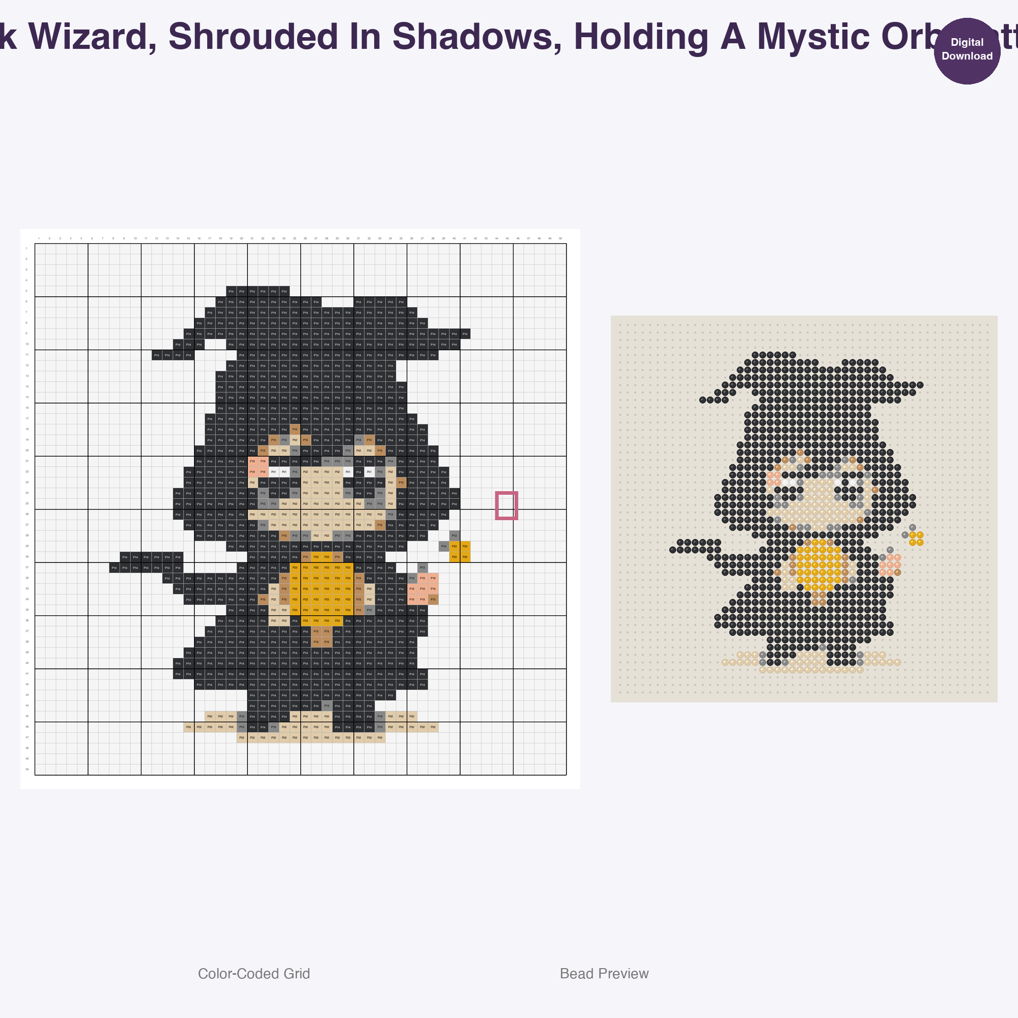 Elemental Fantasy Characters Perler Bead Patterns, 48 Designs x 3 Grid Sizes (29x29 + 50x50 + 128x128), Fuse Bead PDF Digital Download