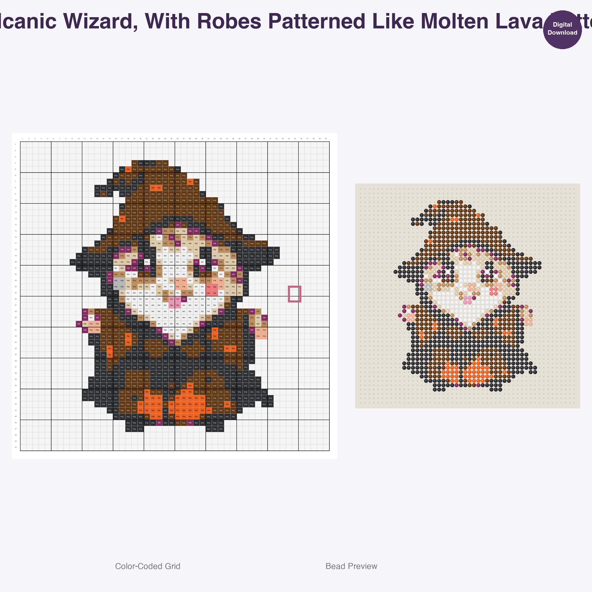 Elemental Fantasy Characters Perler Bead Patterns, 48 Designs x 3 Grid Sizes (29x29 + 50x50 + 128x128), Fuse Bead PDF Digital Download