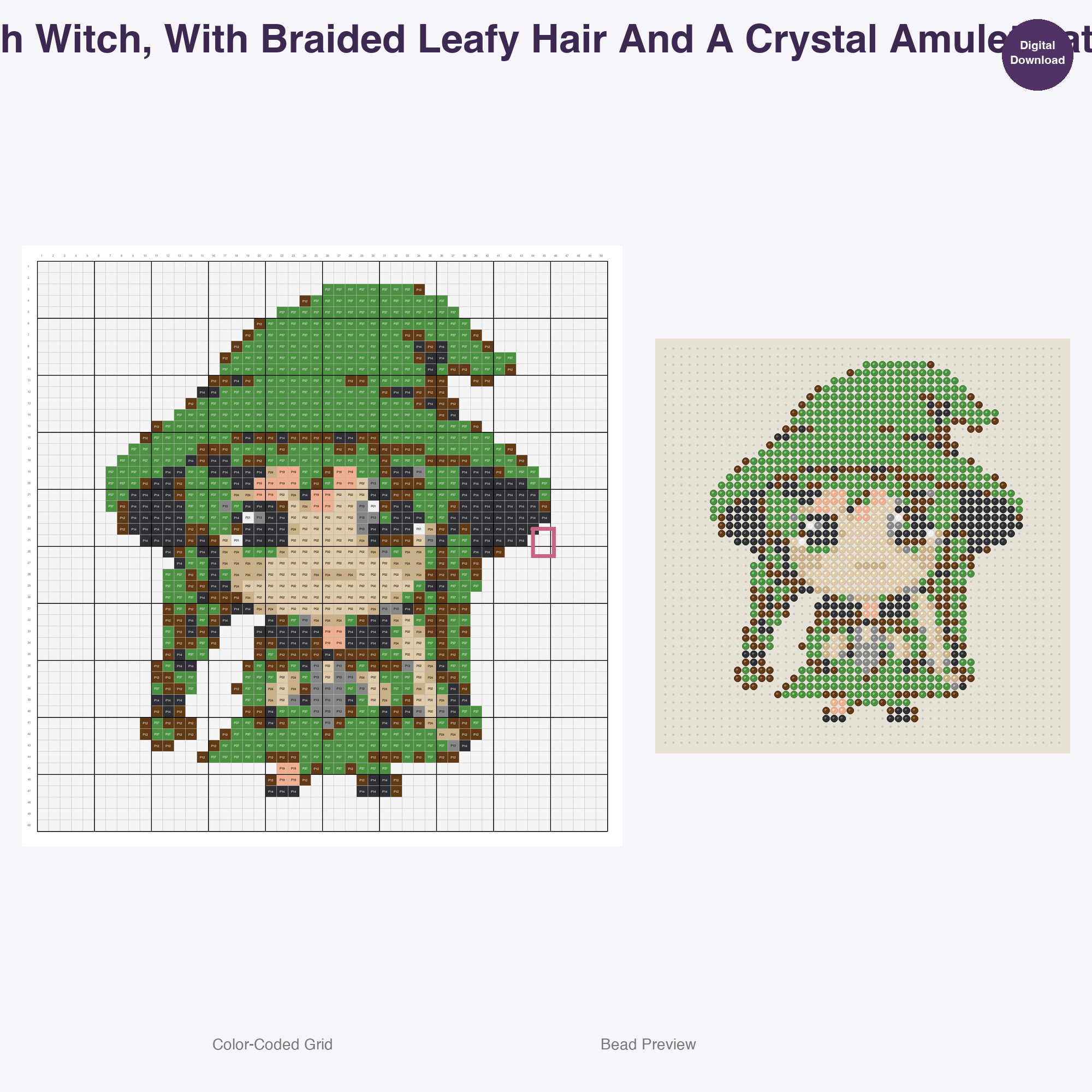 Elemental Fantasy Characters Perler Bead Patterns, 48 Designs x 3 Grid Sizes (29x29 + 50x50 + 128x128), Fuse Bead PDF Digital Download