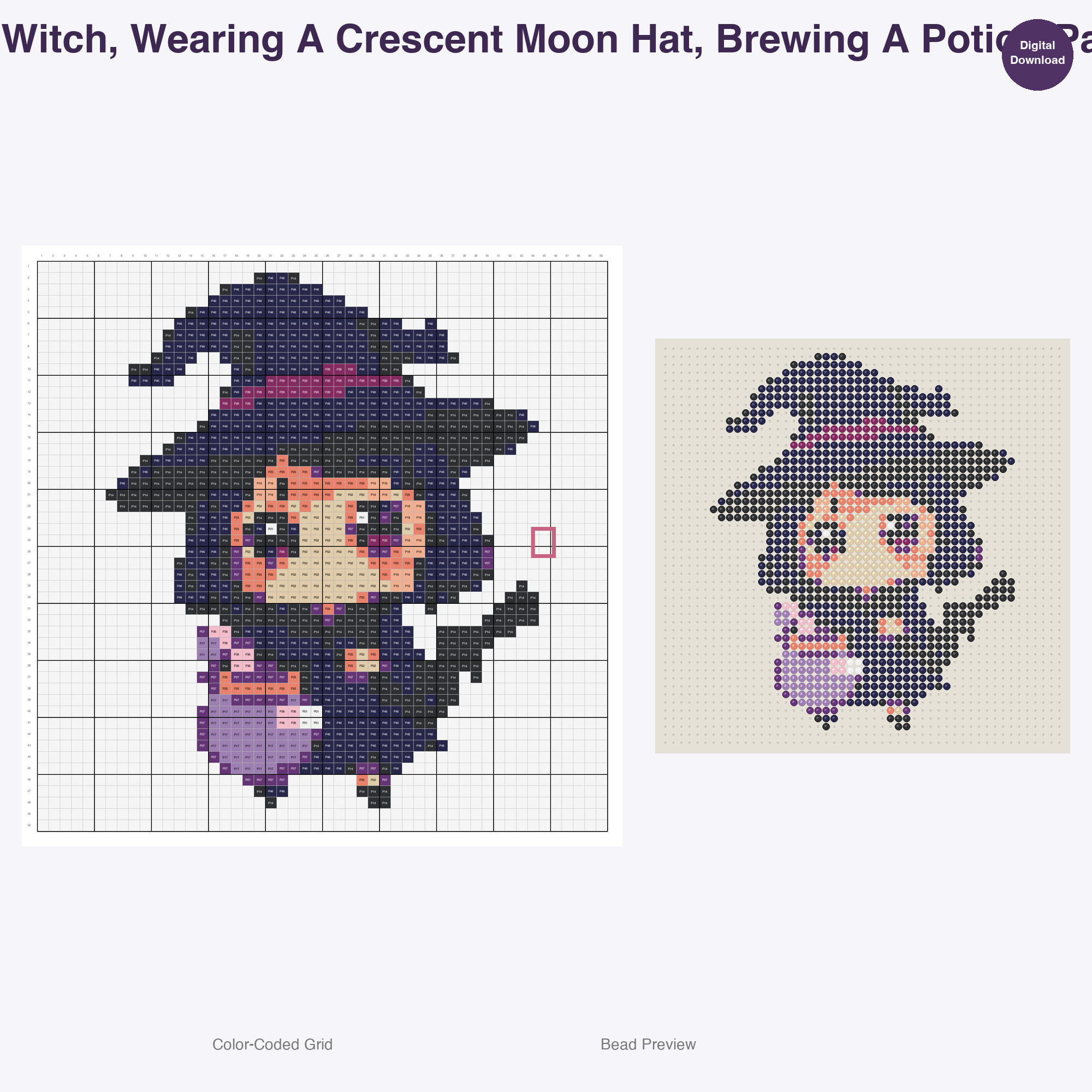 Elemental Fantasy Characters Perler Bead Patterns, 48 Designs x 3 Grid Sizes (29x29 + 50x50 + 128x128), Fuse Bead PDF Digital Download