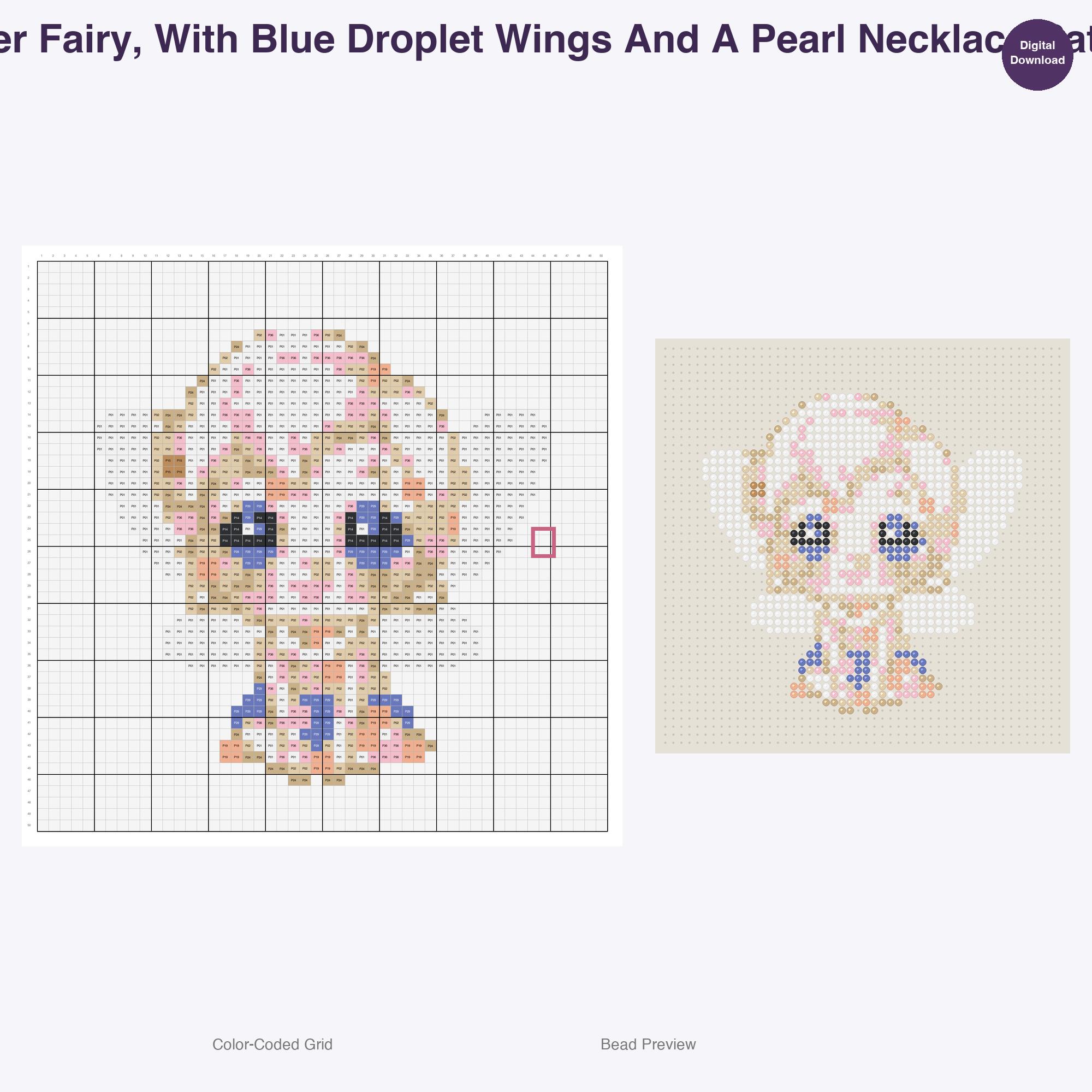 Elemental Fantasy Characters Perler Bead Patterns, 48 Designs x 3 Grid Sizes (29x29 + 50x50 + 128x128), Fuse Bead PDF Digital Download