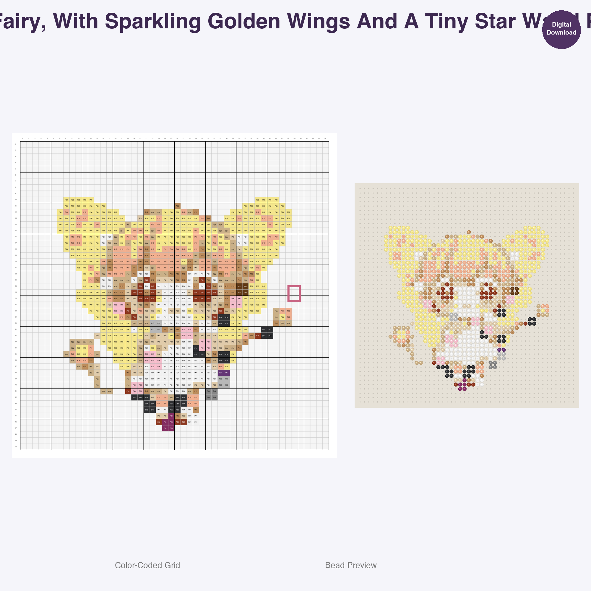 Elemental Fantasy Characters Perler Bead Patterns, 48 Designs x 3 Grid Sizes (29x29 + 50x50 + 128x128), Fuse Bead PDF Digital Download