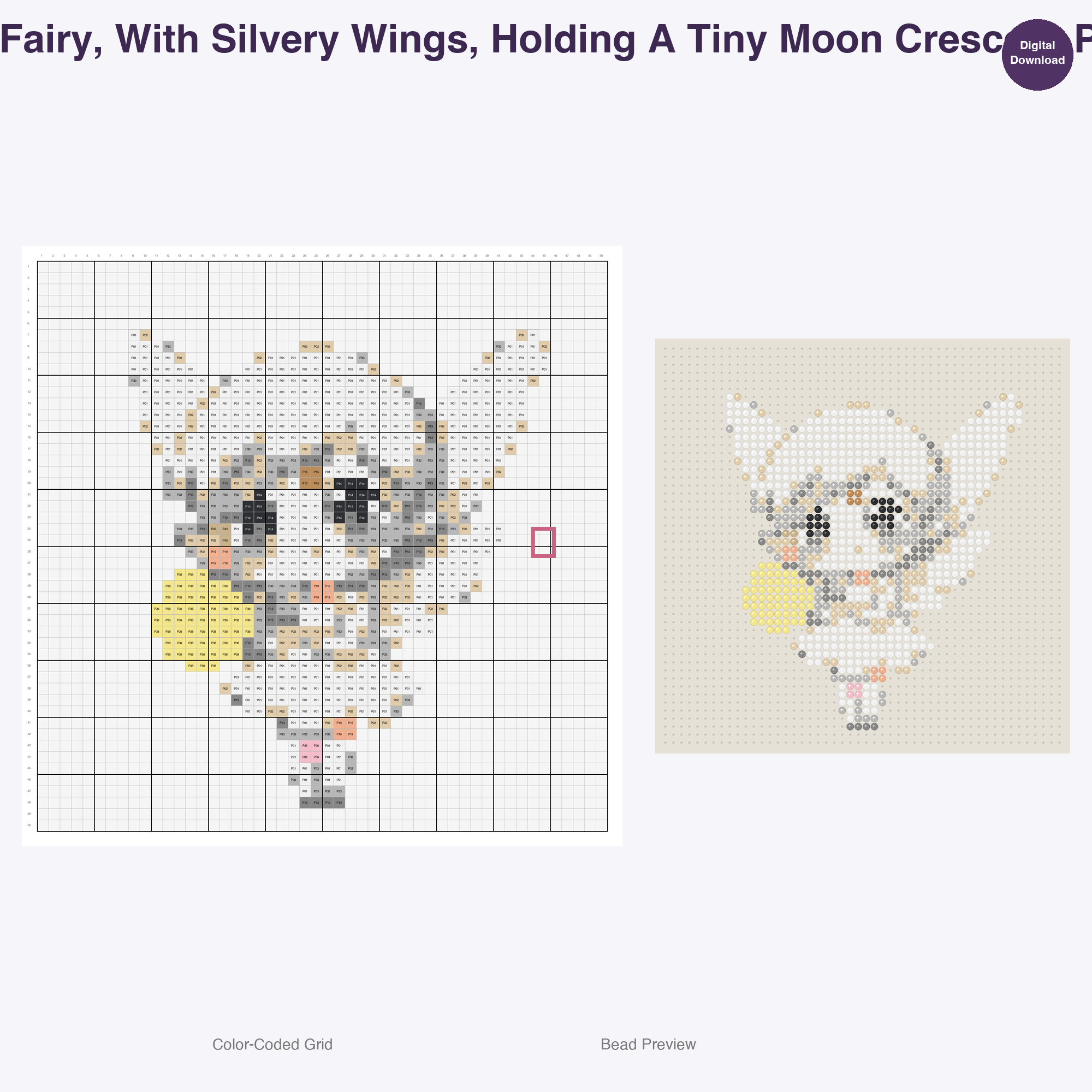 Elemental Fantasy Characters Perler Bead Patterns, 48 Designs x 3 Grid Sizes (29x29 + 50x50 + 128x128), Fuse Bead PDF Digital Download