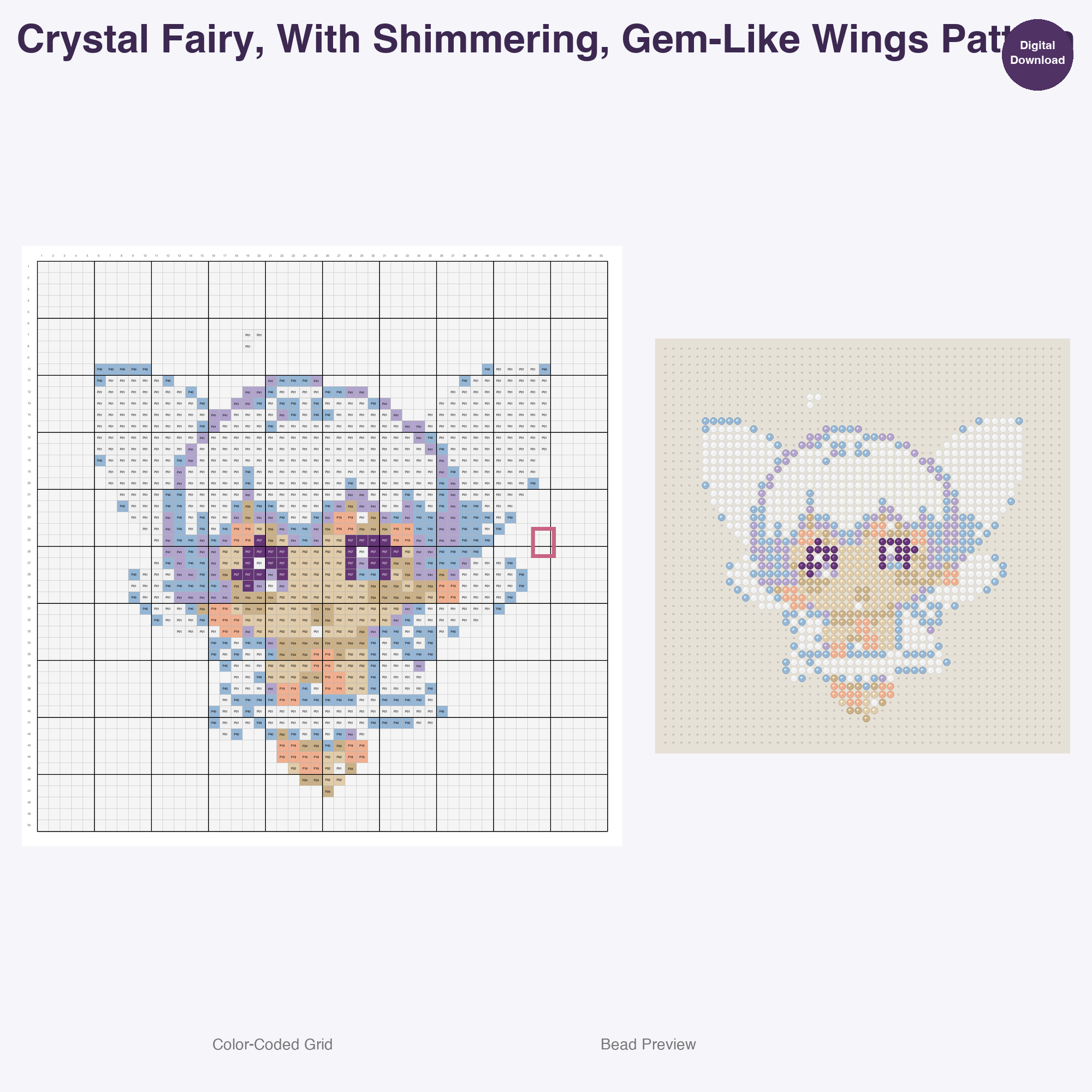 Elemental Fantasy Characters Perler Bead Patterns, 48 Designs x 3 Grid Sizes (29x29 + 50x50 + 128x128), Fuse Bead PDF Digital Download