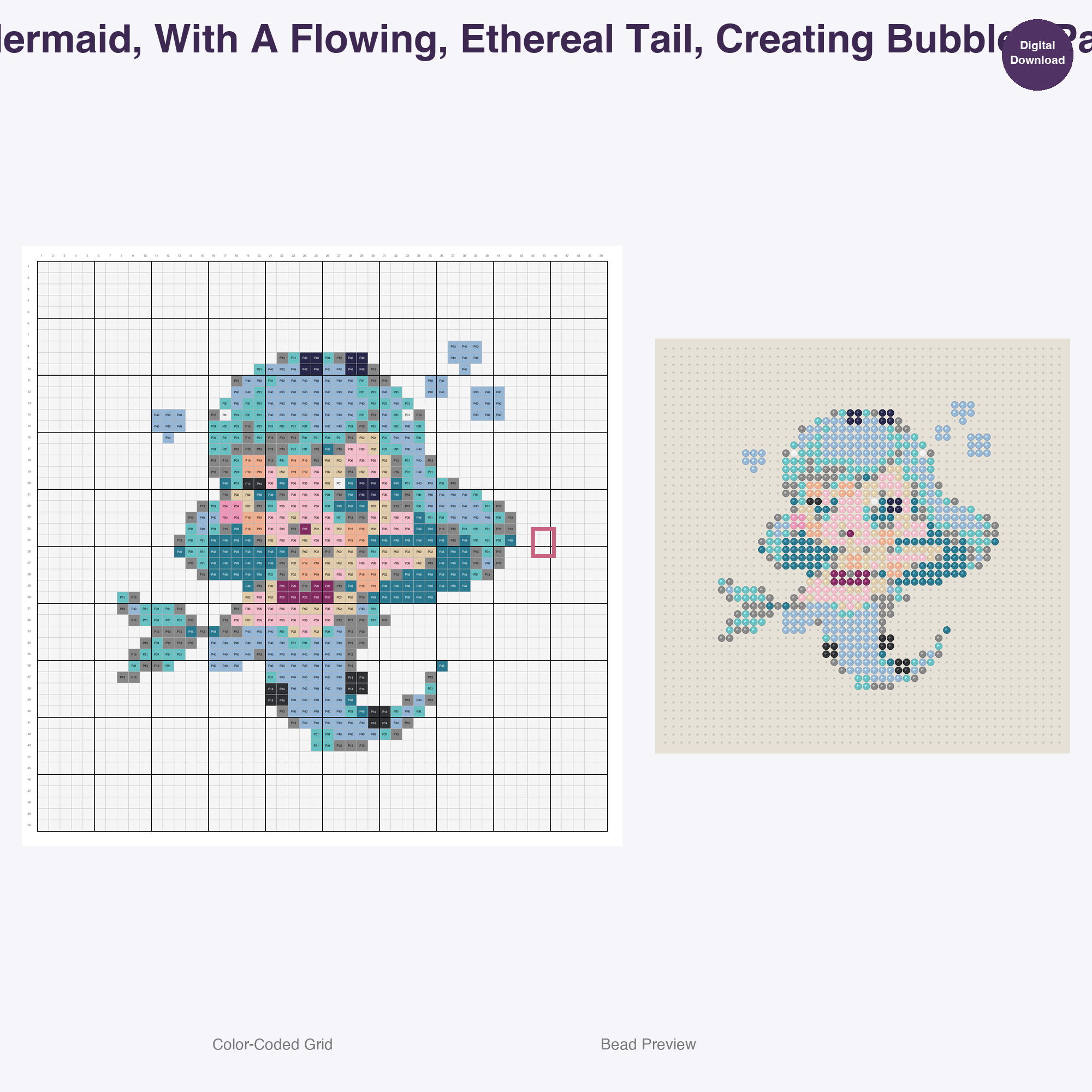 Elemental Fantasy Characters Perler Bead Patterns, 48 Designs x 3 Grid Sizes (29x29 + 50x50 + 128x128), Fuse Bead PDF Digital Download
