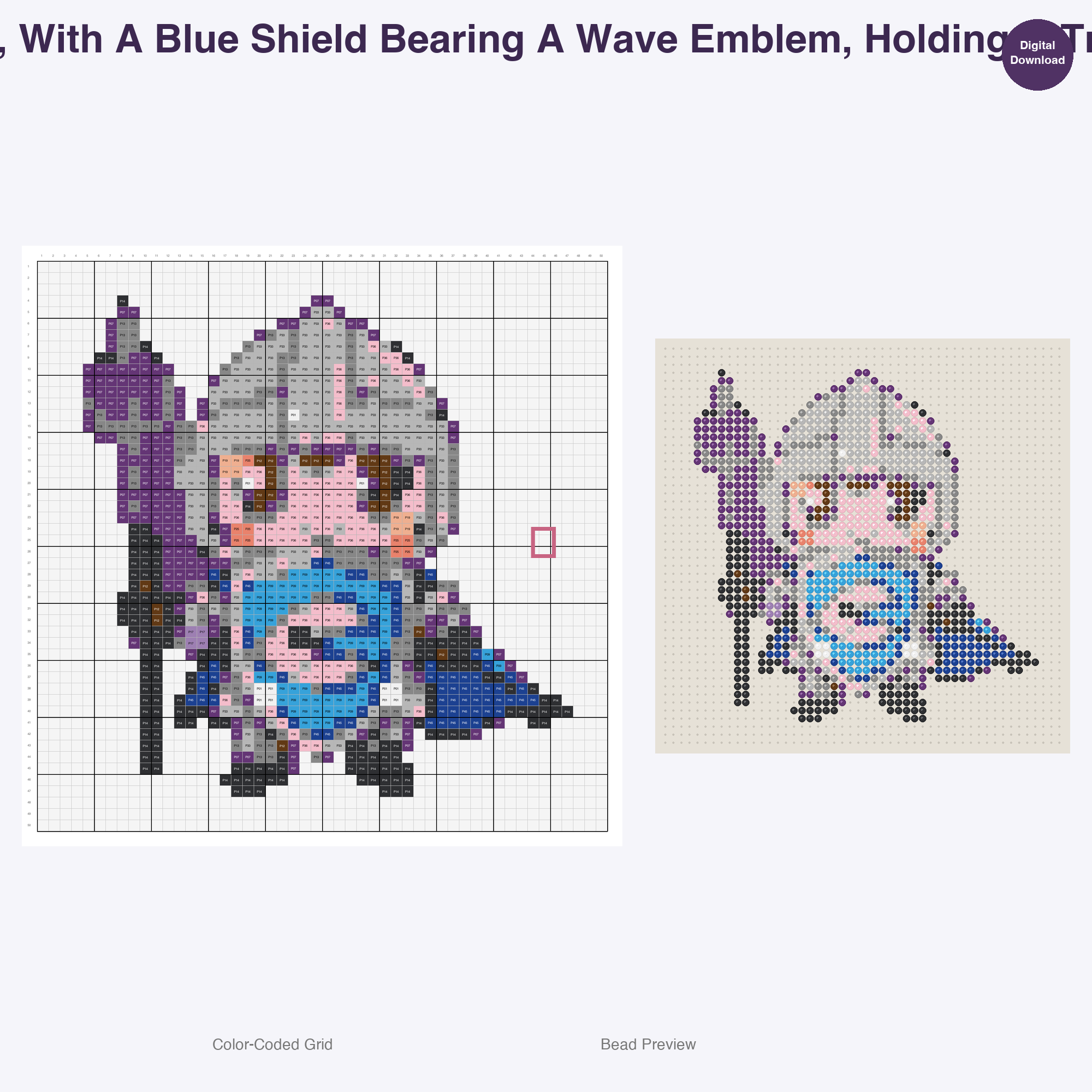 Elemental Fantasy Characters Perler Bead Patterns, 48 Designs x 3 Grid Sizes (29x29 + 50x50 + 128x128), Fuse Bead PDF Digital Download